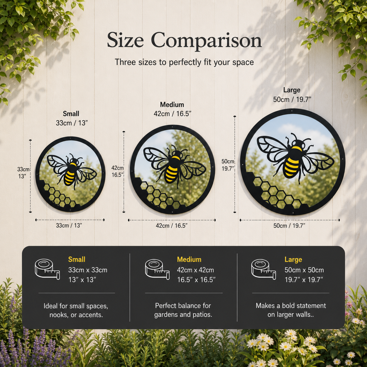 Honey Bee Garden Mirror