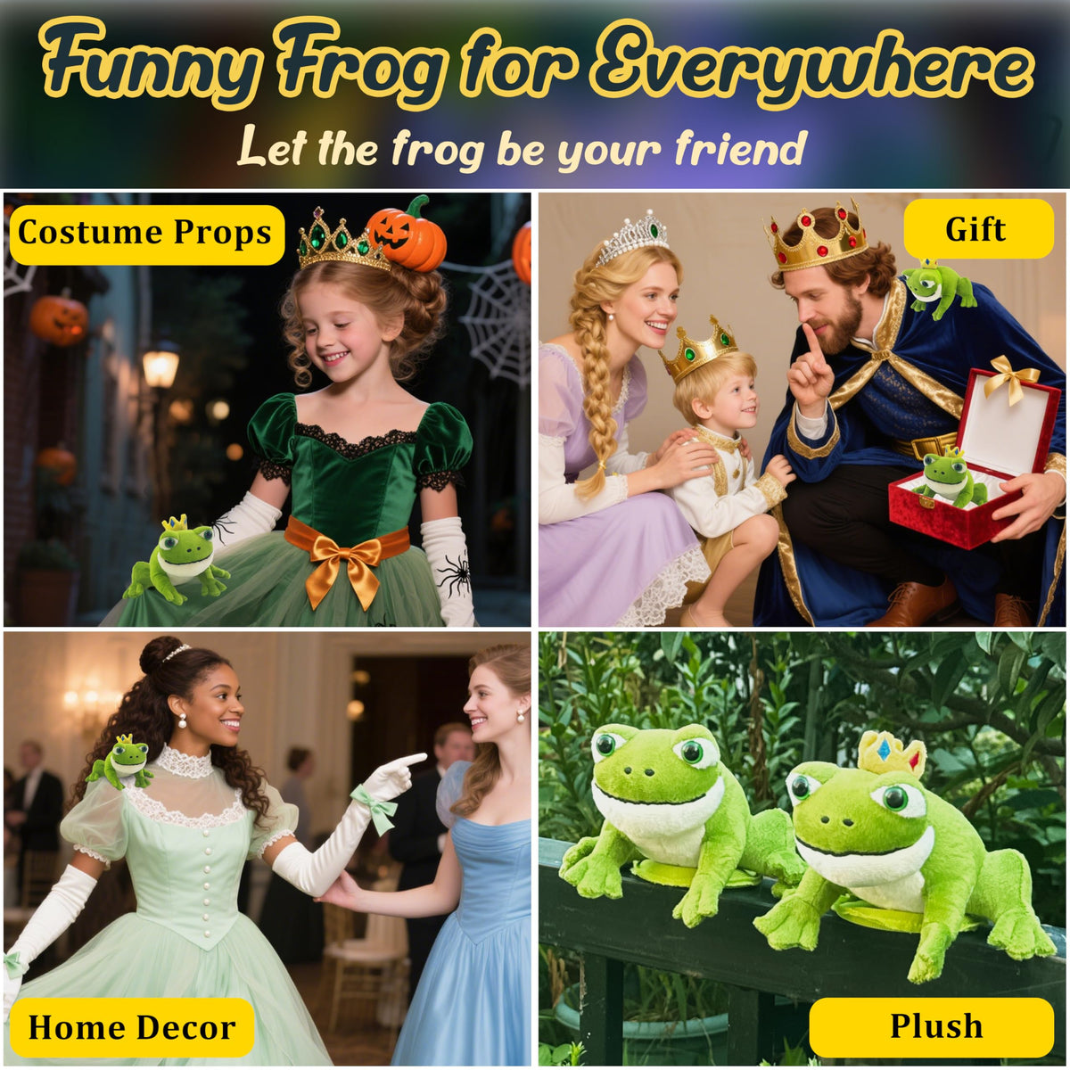 Beeadore Frog Plush 3.93 Inch Shoulder Plush – Green Stuffed Animal Gift for Kids