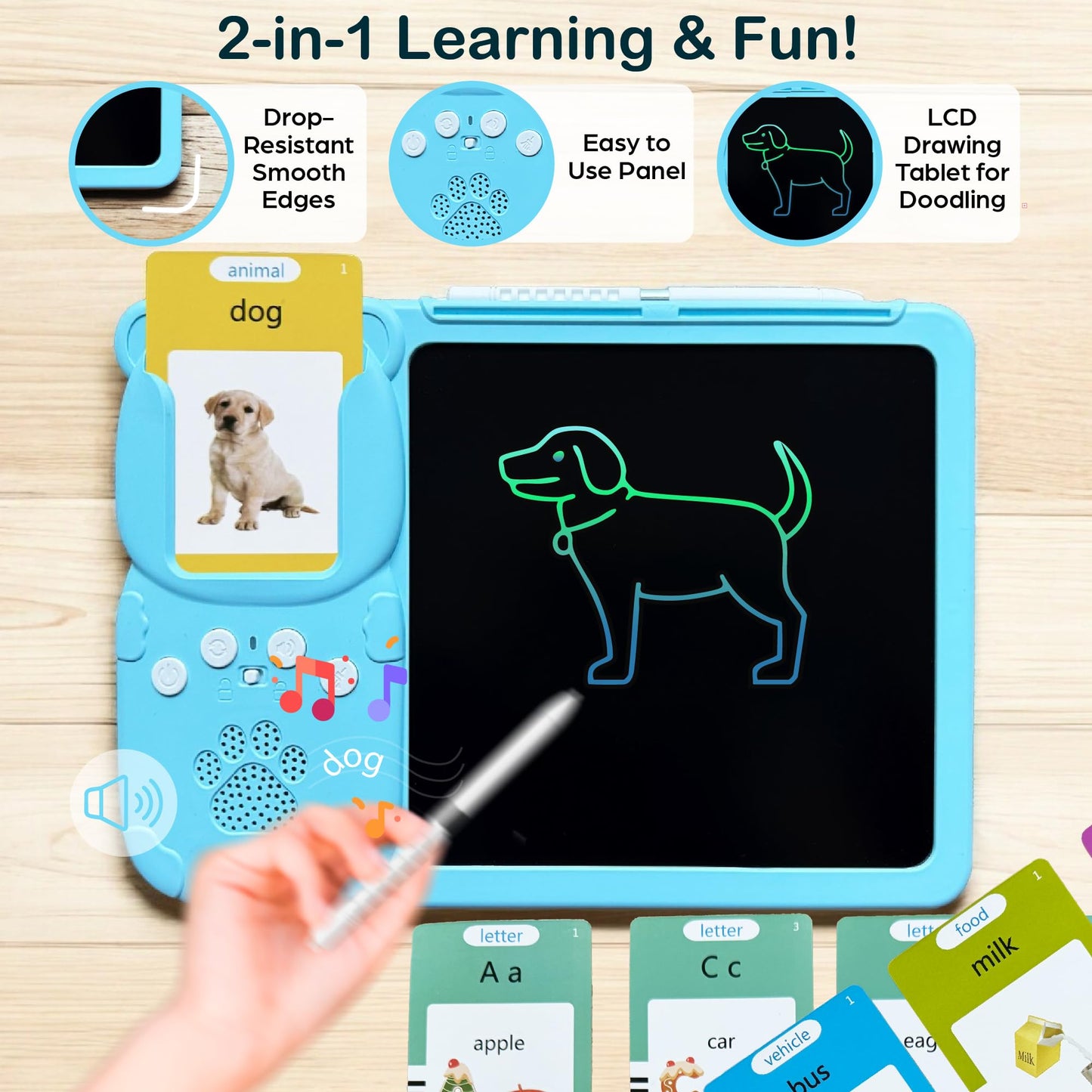 Beetifulie Spanish & English Talking Flash Cards for Toddlers — LCD Tablet & 510 Sight Words