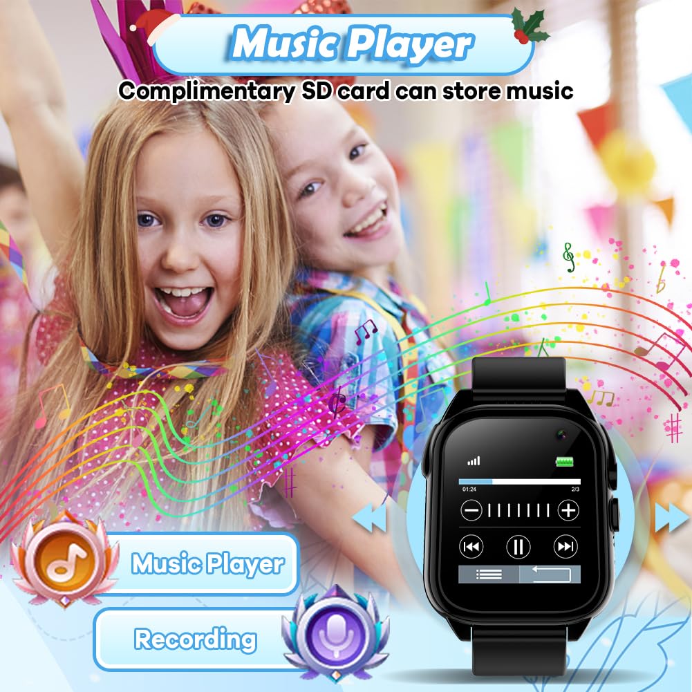 BEIARA Waterproof Kids Smart Watch | 1.44-Inch HD Touchscreen, IP67, Camera & 26 Games