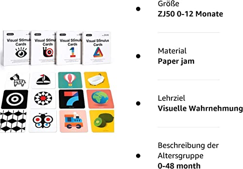 beiens High-Contrast Baby Flashcards – 80 Pcs, 160 Pages | Visual Stimulation Cards for Babies 0-36 Months