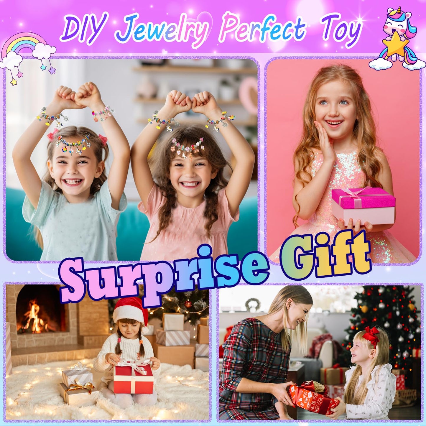 BEIKEETOO Charm Bracelet Kit for Girls 8-12 – DIY Bead Jewelry Set