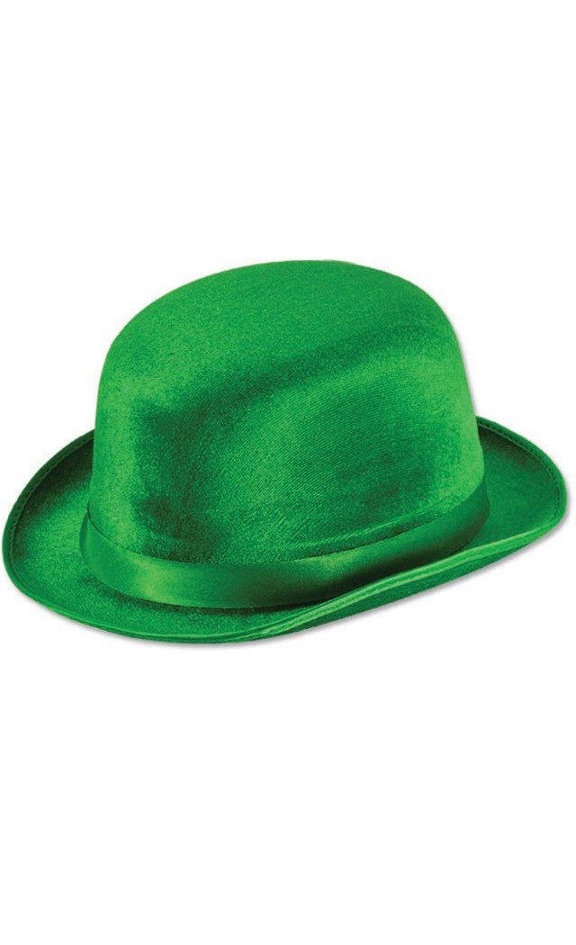 Beistle Green Vel-Felt Derby Hat – One Size Party Accessory