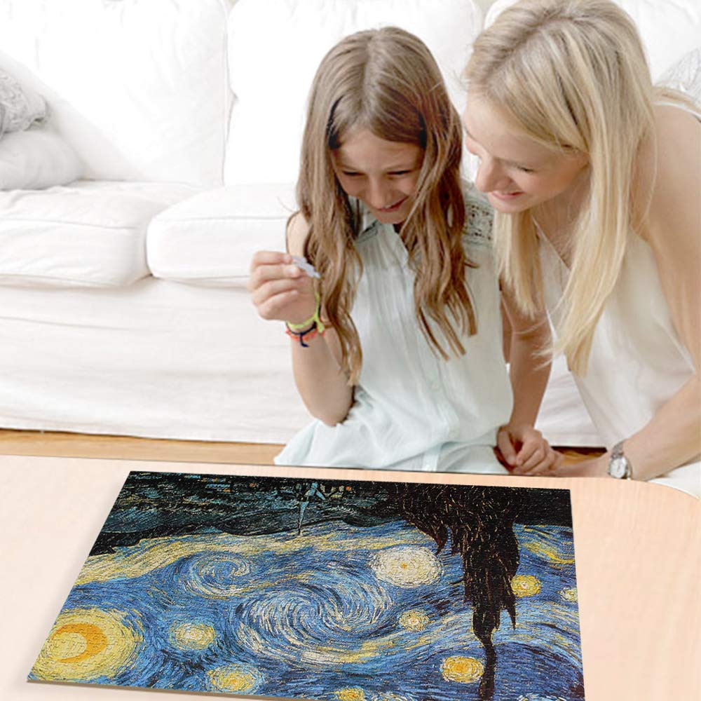 BEIWO Starry Night 1000-Piece Puzzle by Vincent van Gogh | Jigsaw for Adults & Kids