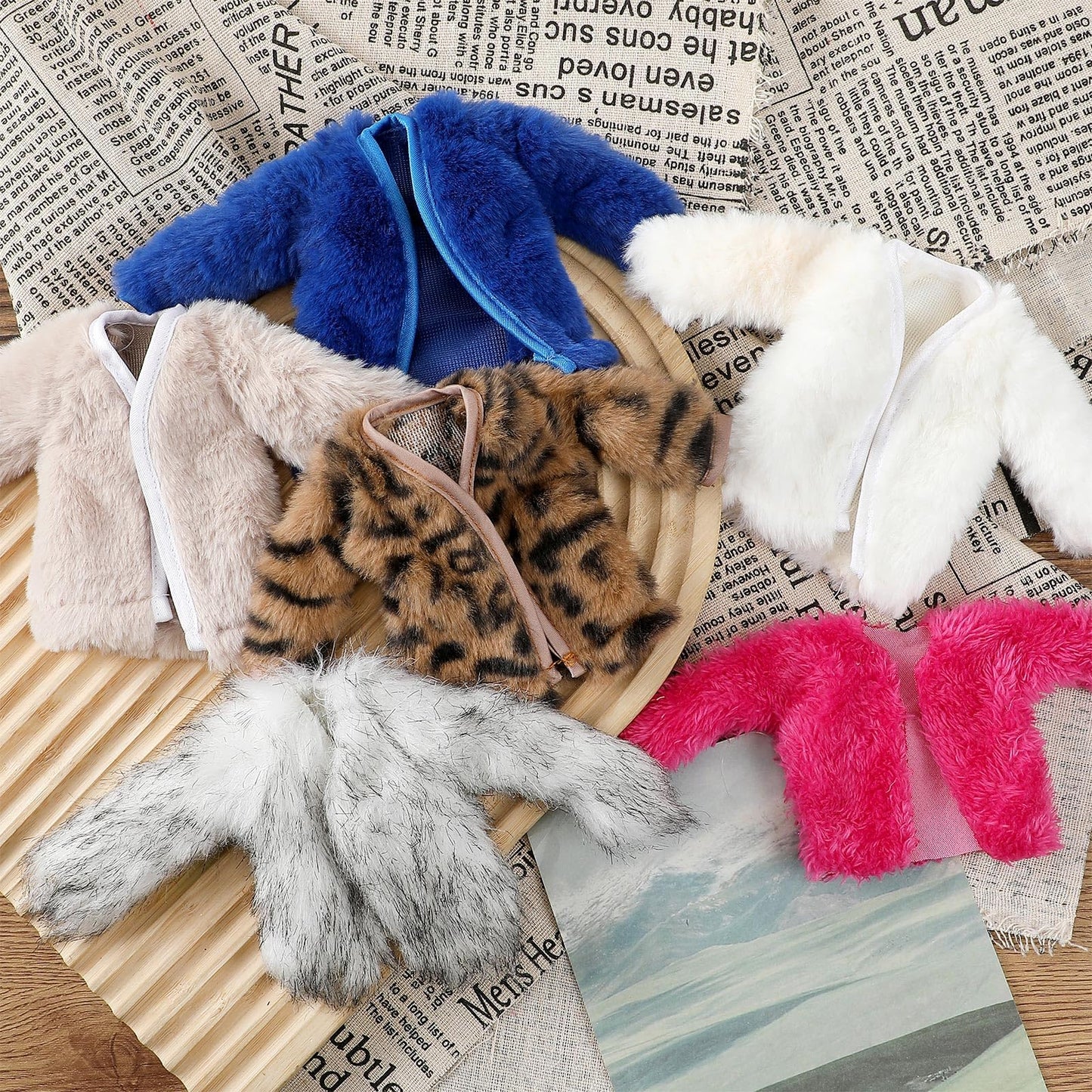 Bencailor 6 Pcs Doll Clothes Set for 11.8-Inch Dolls – Winter Coat, Tops, Swimwear, Dress