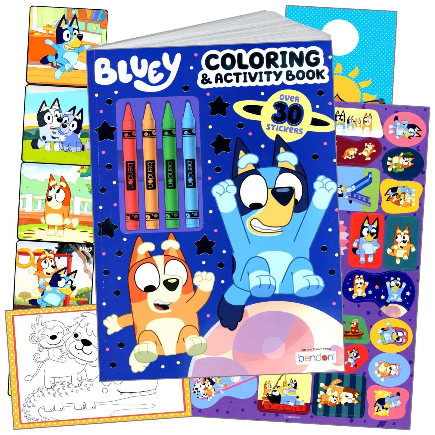 Bendon Bluey Coloring Book with Stickers | Coloring, Activities & Door Hanger