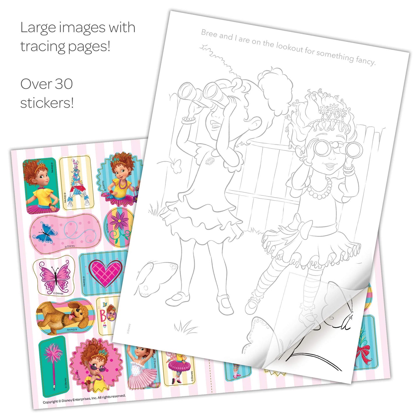 Bendon Fancy Nancy Color and Trace Coloring Book – 48 Pages, 30+ Stickers, Licensed