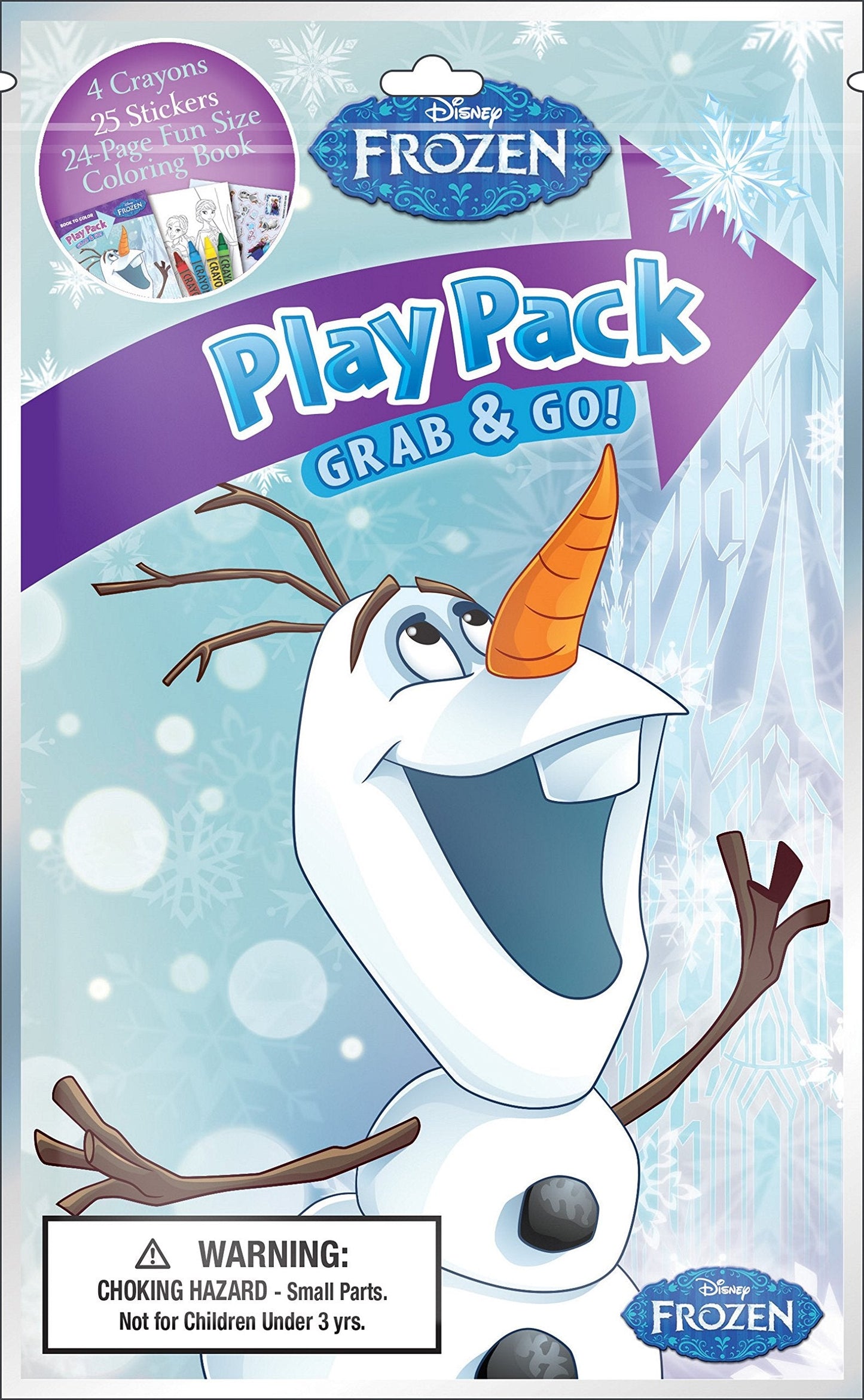 Bendon Frozen Olaf Grab & Go Play Packs, 12-Pack, with 4 Crayons, 1 Sticker Sheet, 24-Page Mini Coloring Book
