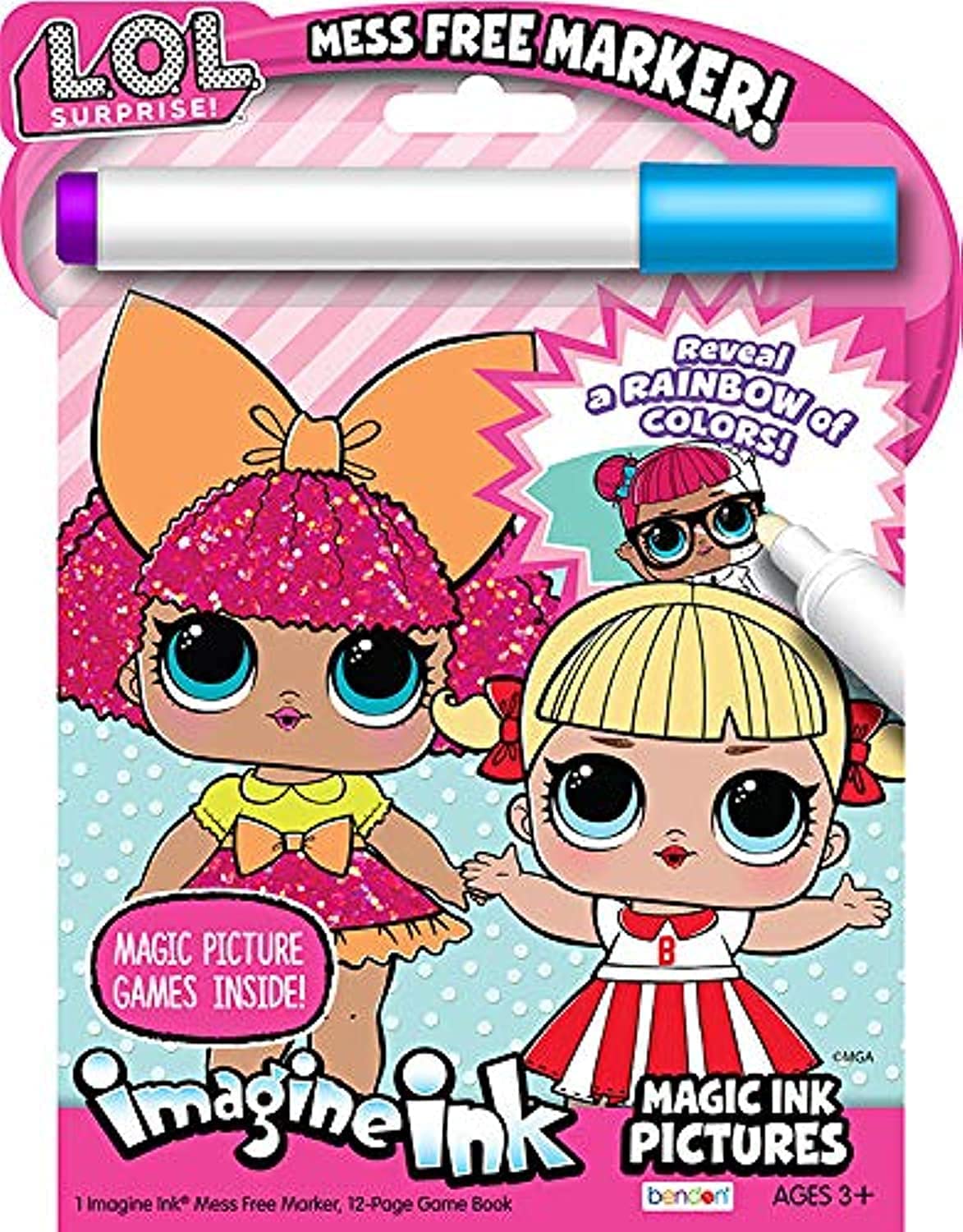 Bendon LOL Surprise Imagine Ink Coloring Book – Mess-Free Marker (Official Licensed Product)