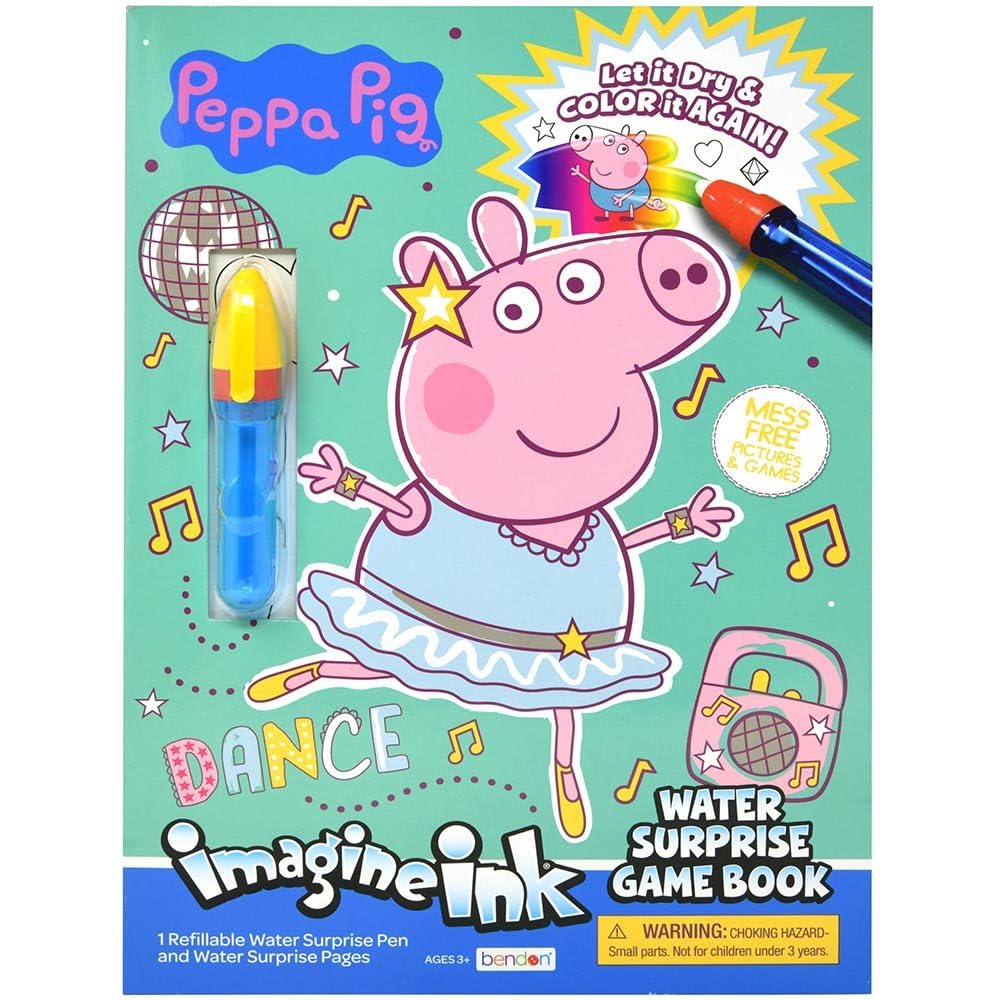 Bendon Peppa Pig Imagine Ink Water Surprise with Refillable Pen – Mess-Free Color Reveals