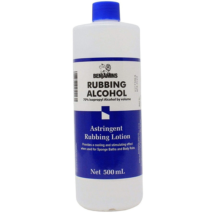Benjamins Rubbing Alcohol Astringent Rubbing Lotion Refreshing & Cleansing for Skin & Body 500ml/16.91 oz