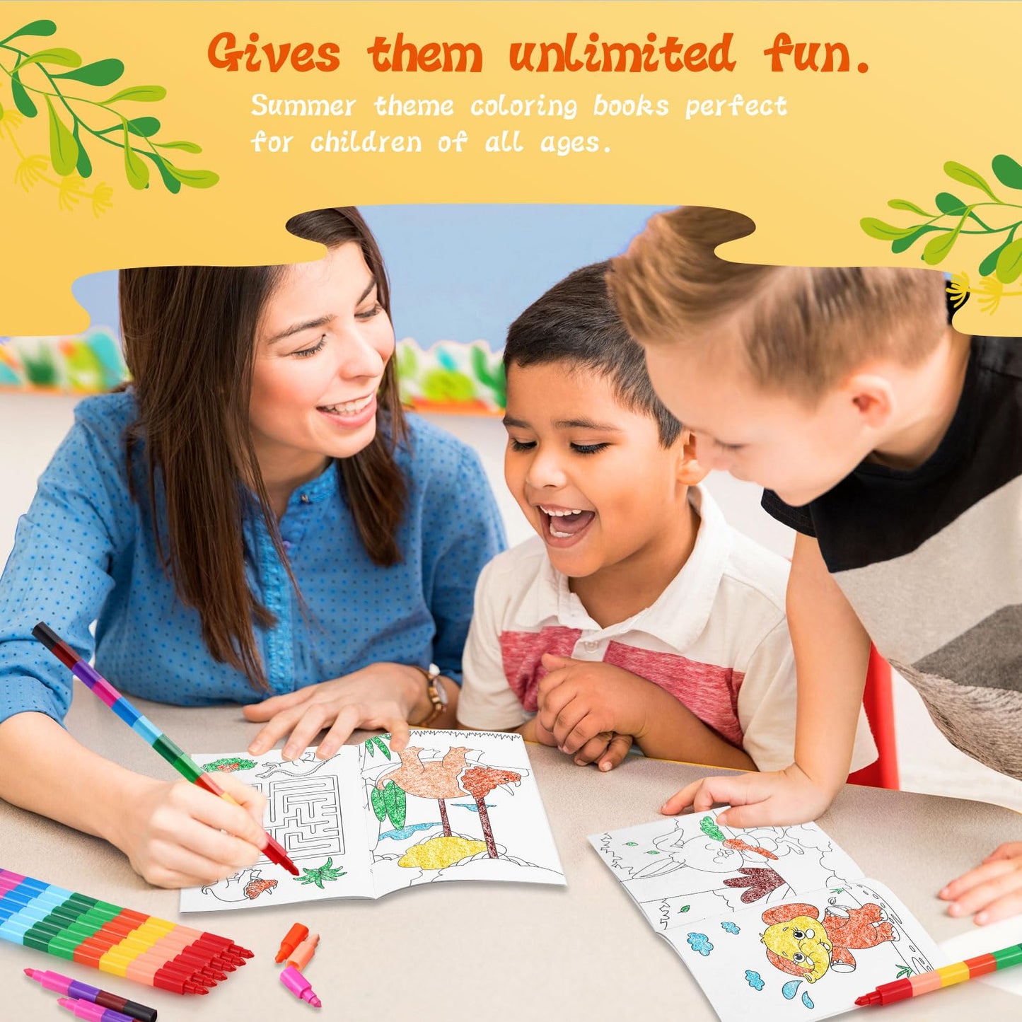 BenLouis Mini Coloring Books – 24pcs Party Favors, 72 Patterns, Portable Kids Activity Books