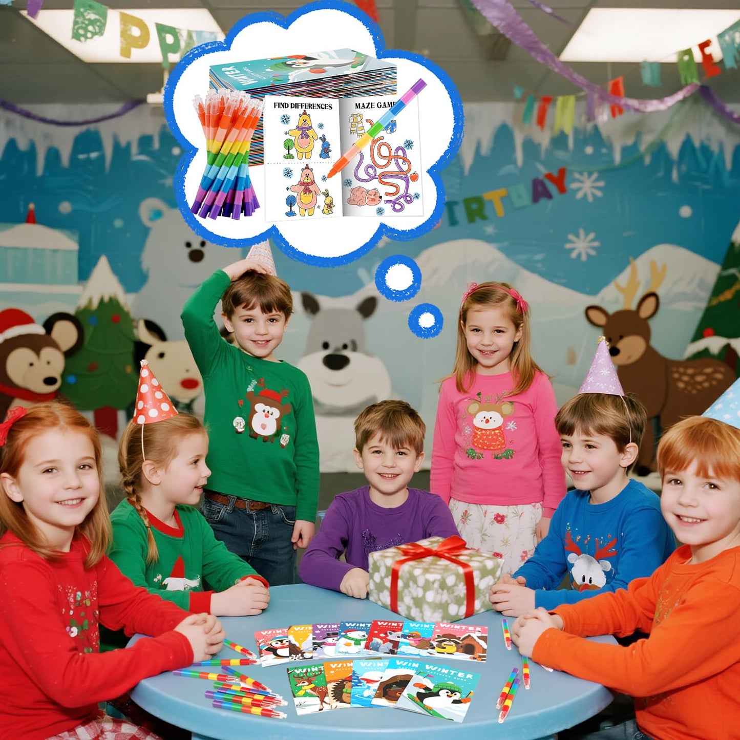 BenLouis 24 Pack Winter Mini Activity Books for Kids 4-8 – Party Favors & Travel Activities
