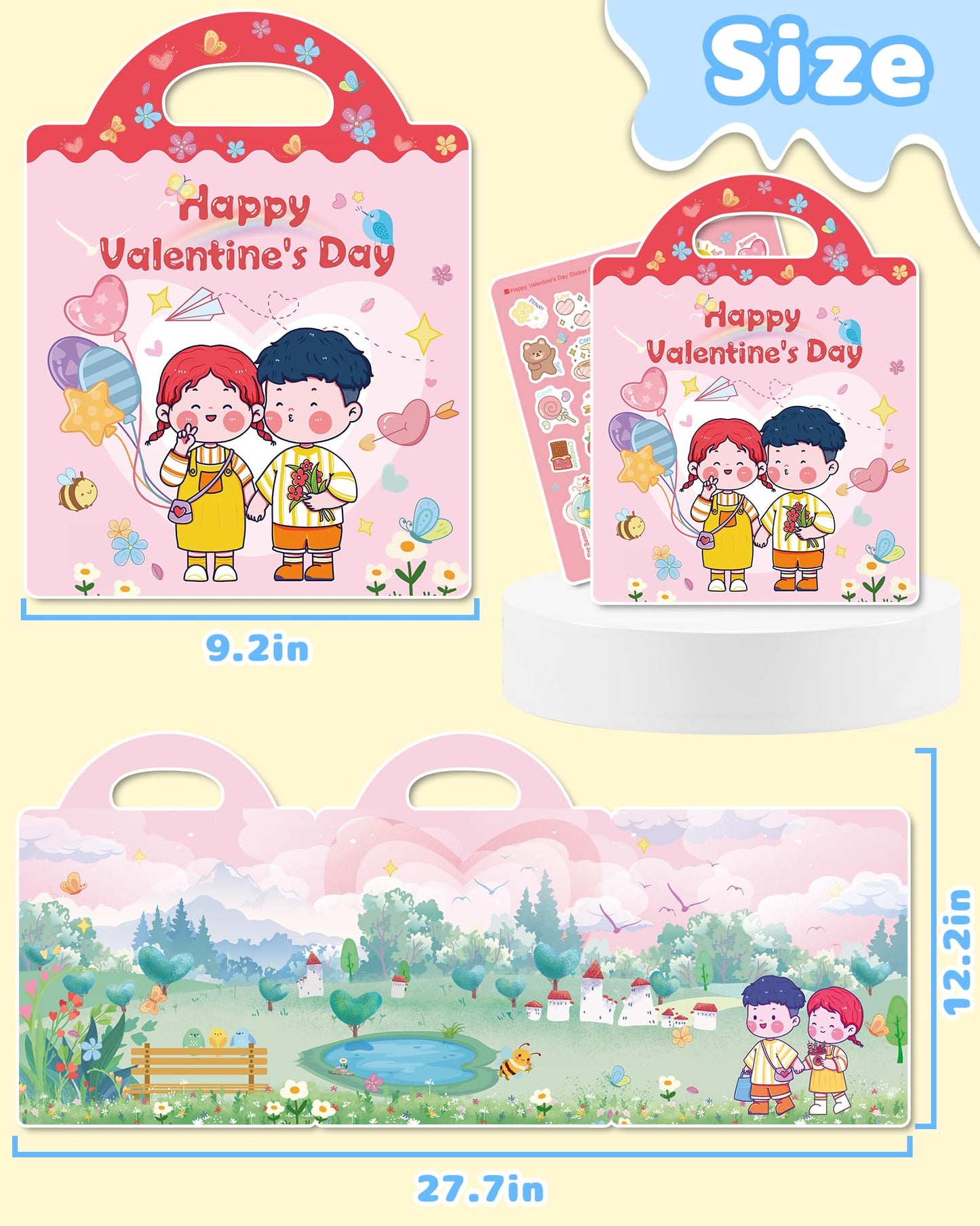 Benresive Reusable Valentines Sticker Book for Toddlers – Travel Craft Activities