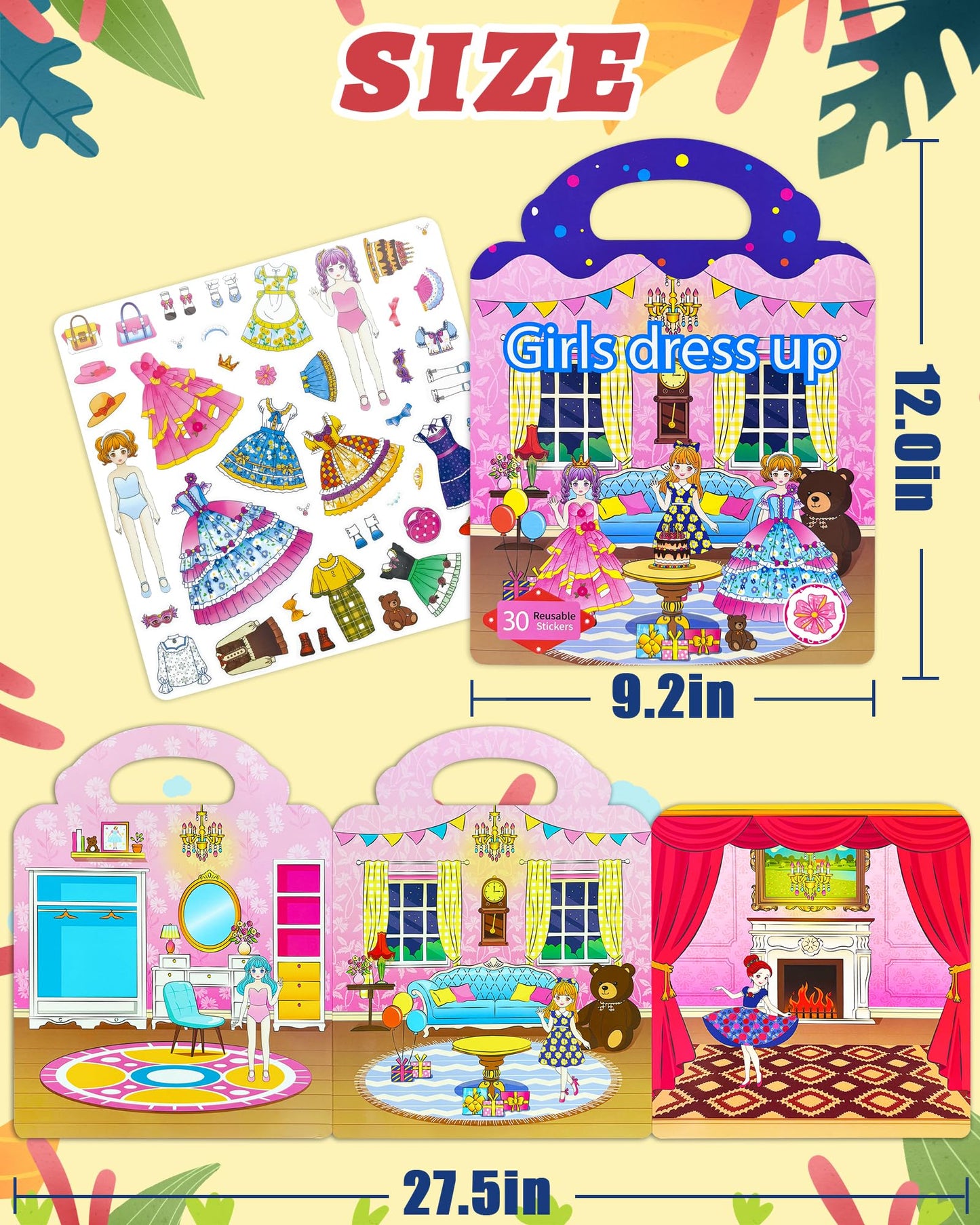Benresive Reusable Dress Up Sticker Book for Toddlers | Travel-Friendly Kids Stickers