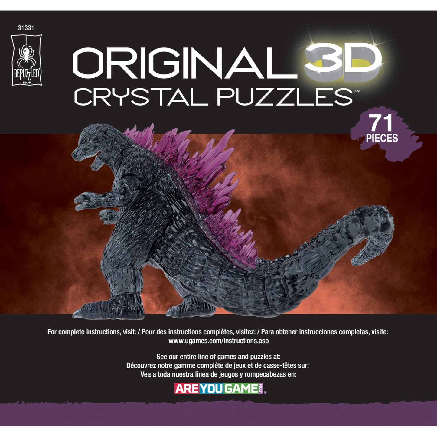 Bepuzzled Godzilla Ultra Deluxe 3D Crystal Puzzle – Original 3D Crystal Puzzles