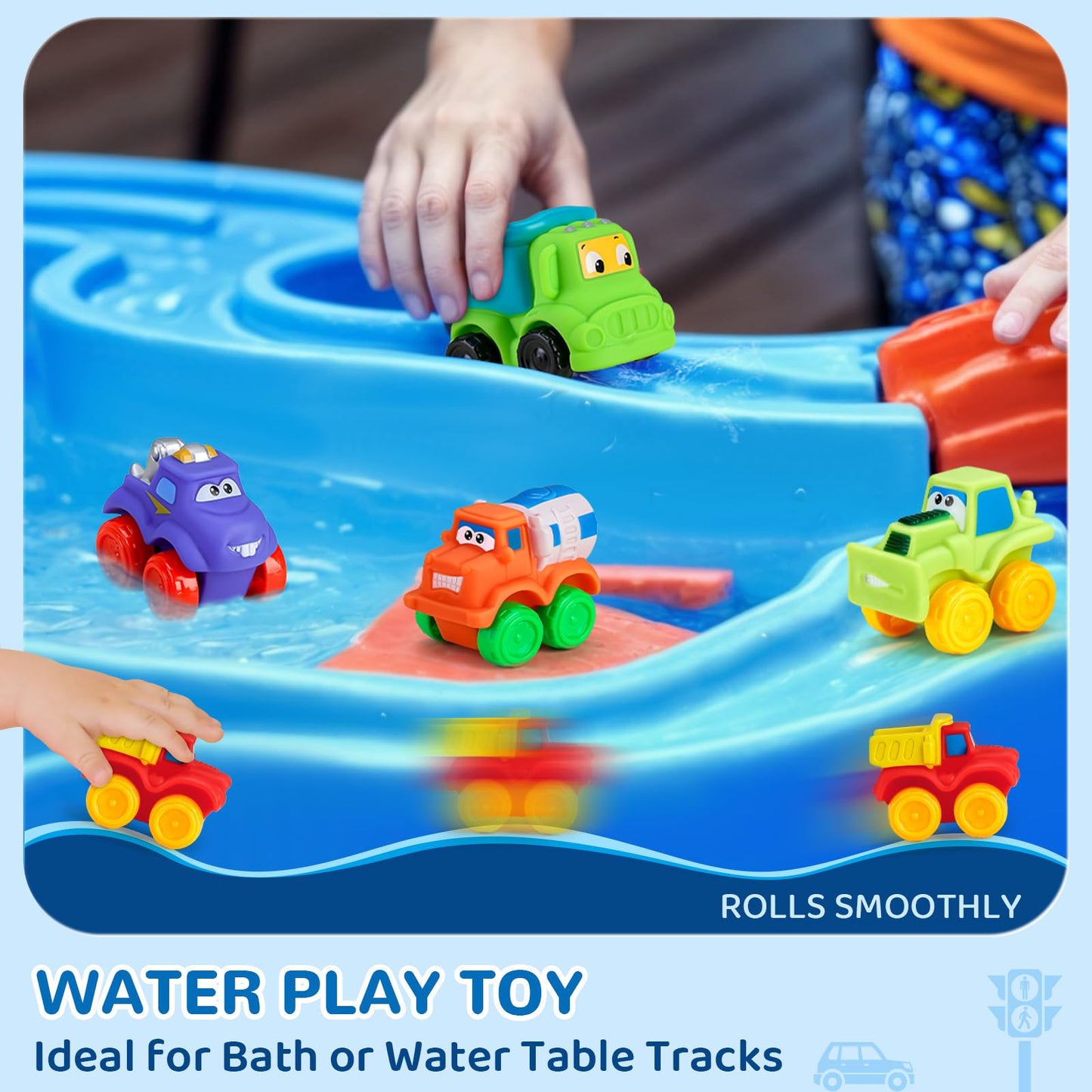 bessome Soft Rubber Cars Toy Set – 12-Piece Playmat Car Toys for Toddlers 1+ Year | Portable Storage Bag