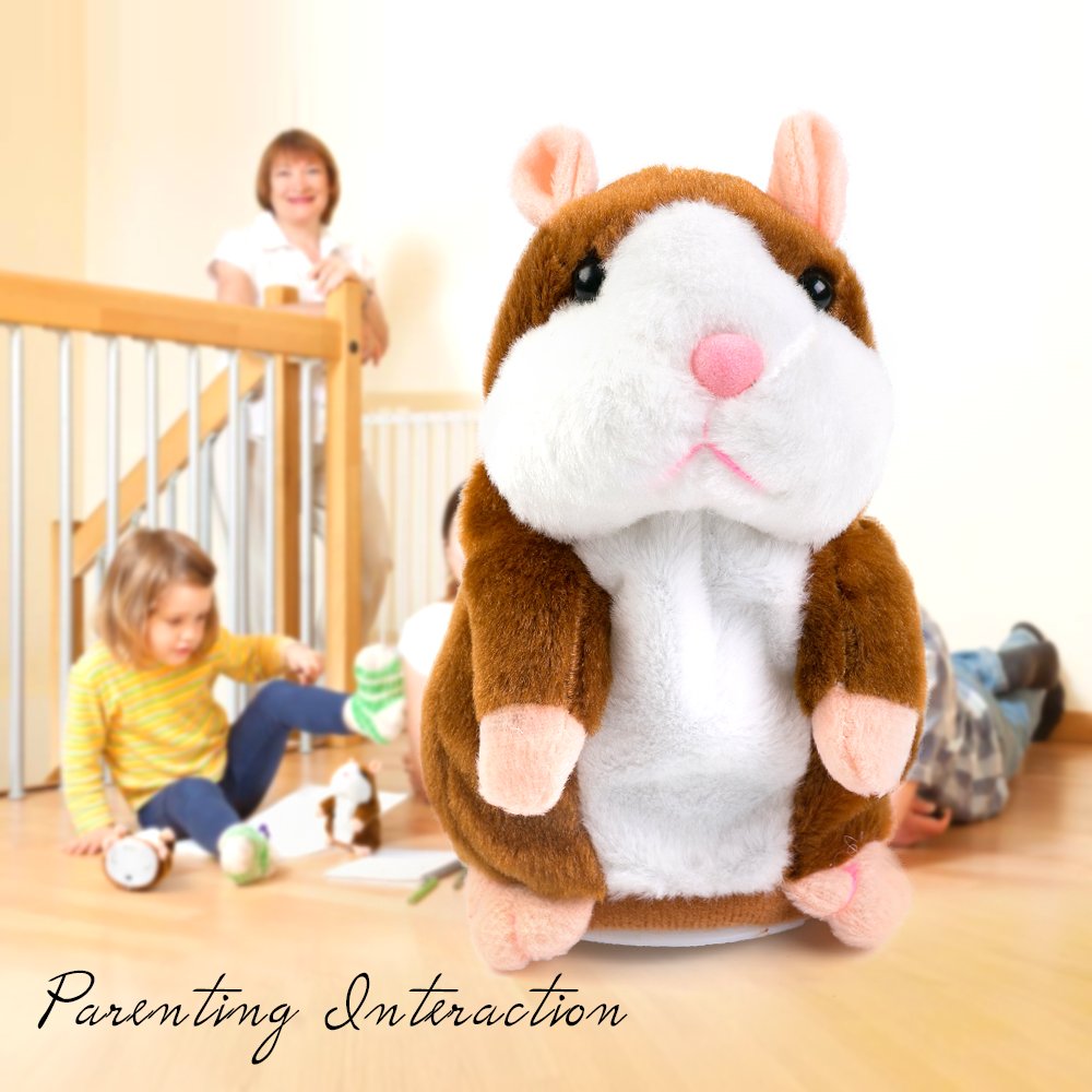 BestLand Plush Interactive Talking Hamster – Repeats What You Say, 5.7 x 3 in