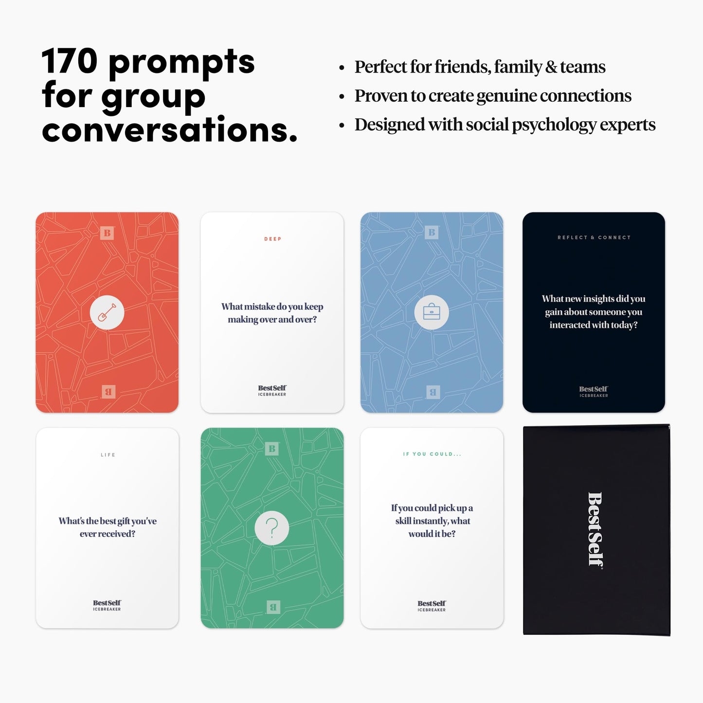 BestSelf Icebreaker Card Deck – 170 Prompts for Real Connections