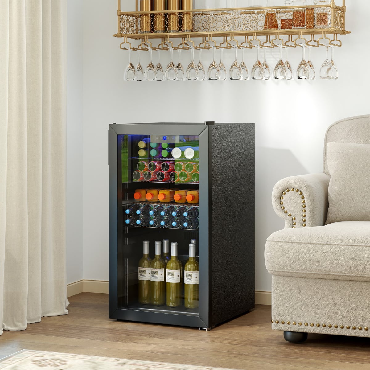 78 L Mini Beverage Refrigerator Cooler-Black