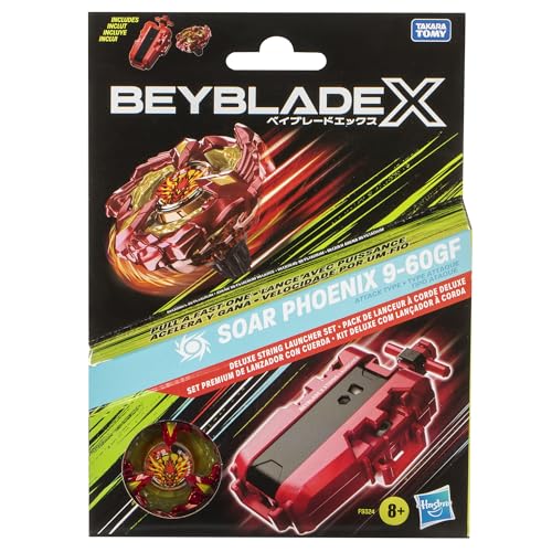 Beyblade X Soar Phoenix 9-60GF Deluxe String Launcher Set – Right-Spin Attack Type Beyblade