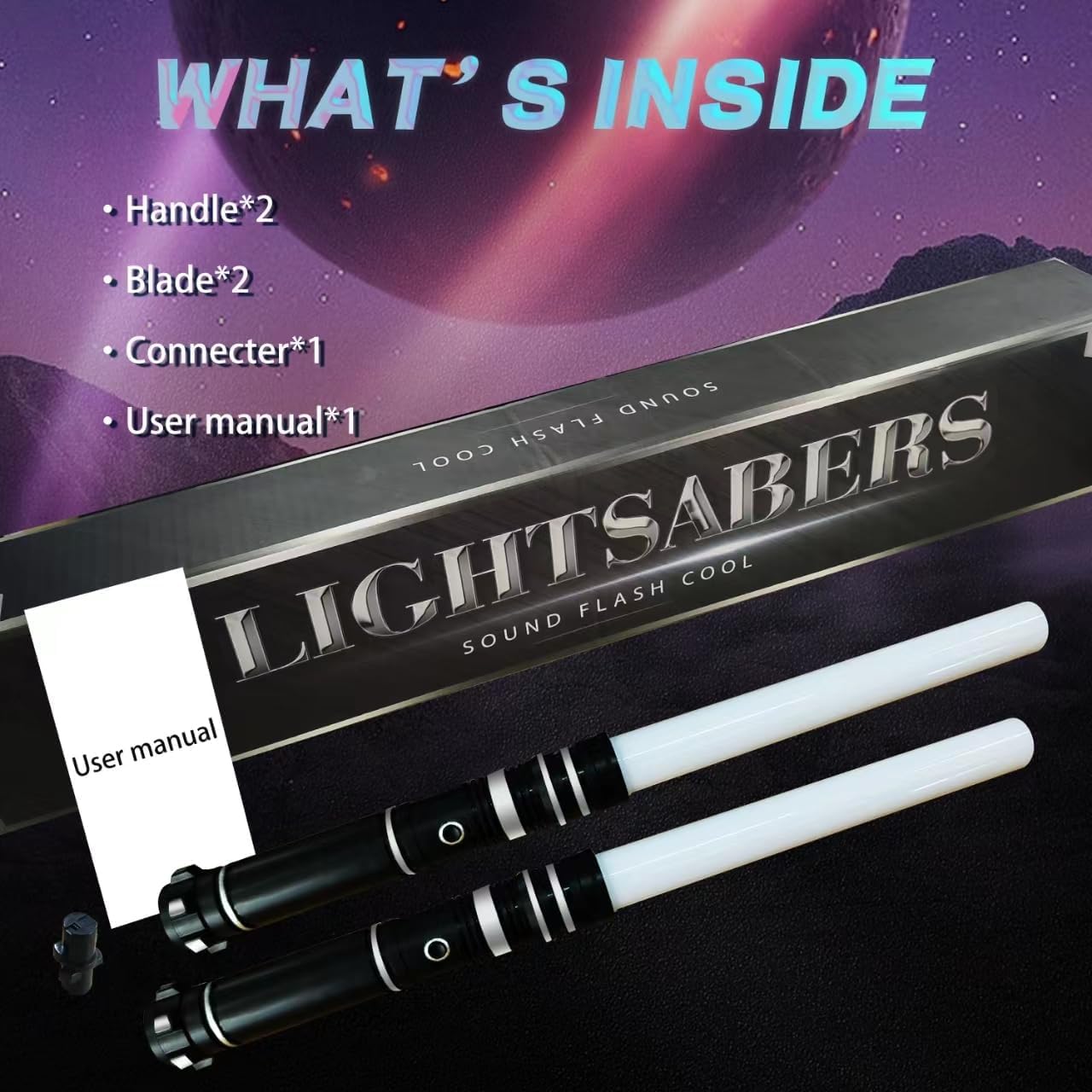Beyondtrade Lightsabers Toy – 12-Color Double-Blade Swords with FX Sound (2-Pack)