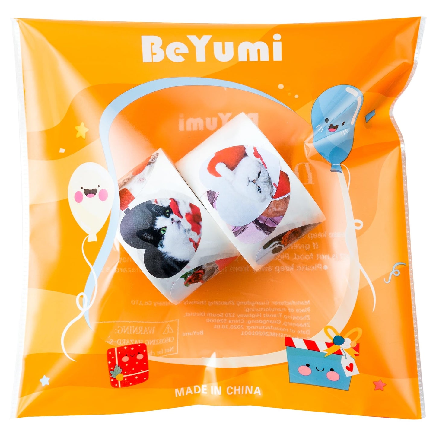 BeYumi Valentine Realistic Cat Stickers – 1000 Pcs in 2 Rolls, Waterproof & 16 Breeds