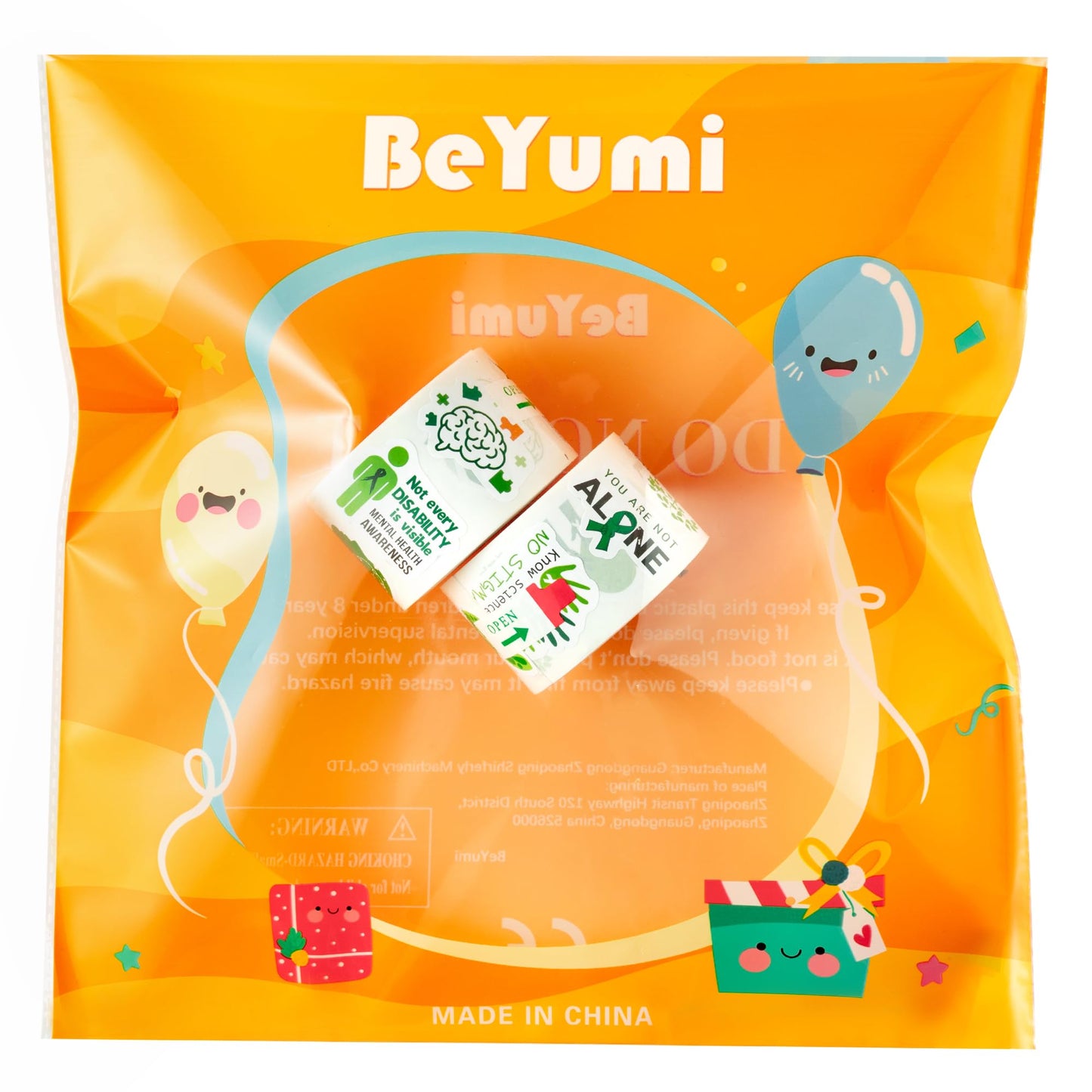 BeYumi Mental Health Awareness Stickers – 1000 Pcs, 2 Rolls, Waterproof Vinyl