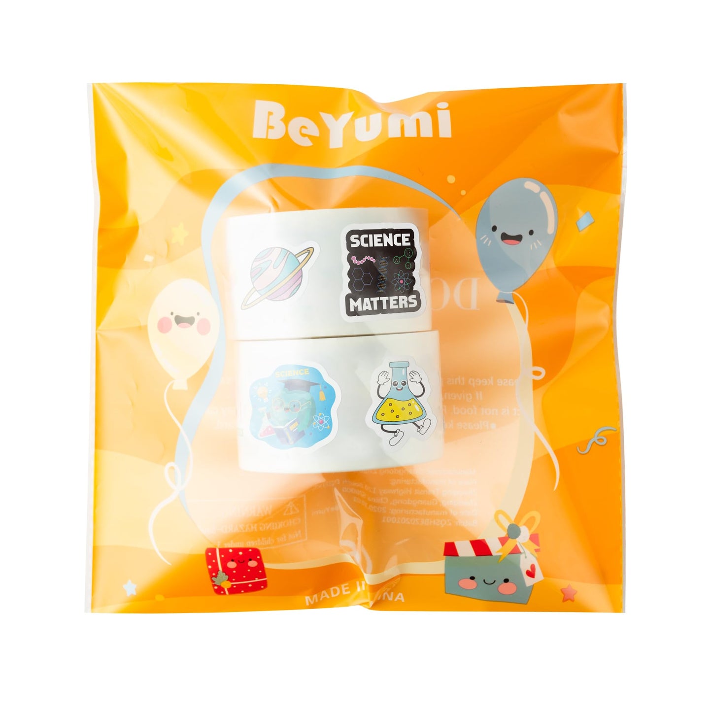 BeYumi Natural Sciences Roll Stickers – 1000 Biology Experiment Decals, 2 Rolls, Waterproof Vinyl