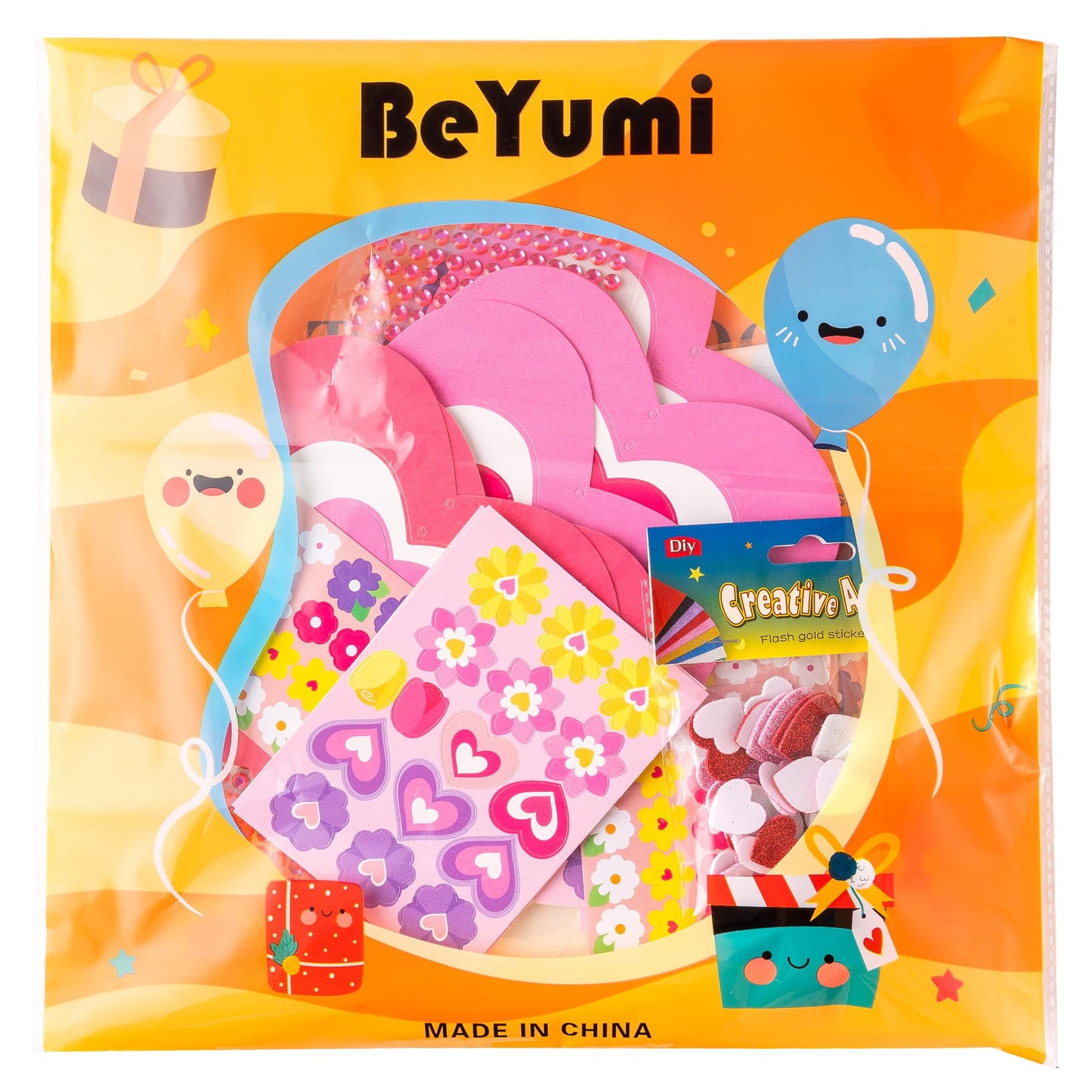 BeYumi Heart Wreath Craft Kit – 48Pcs Valentine’s DIY Decor & Gift