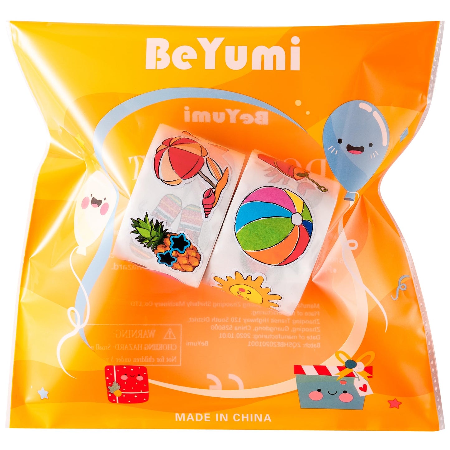 BeYumi Summer Beach Roll Stickers – 1000 Waterproof Vinyl Stickers in 2 Rolls