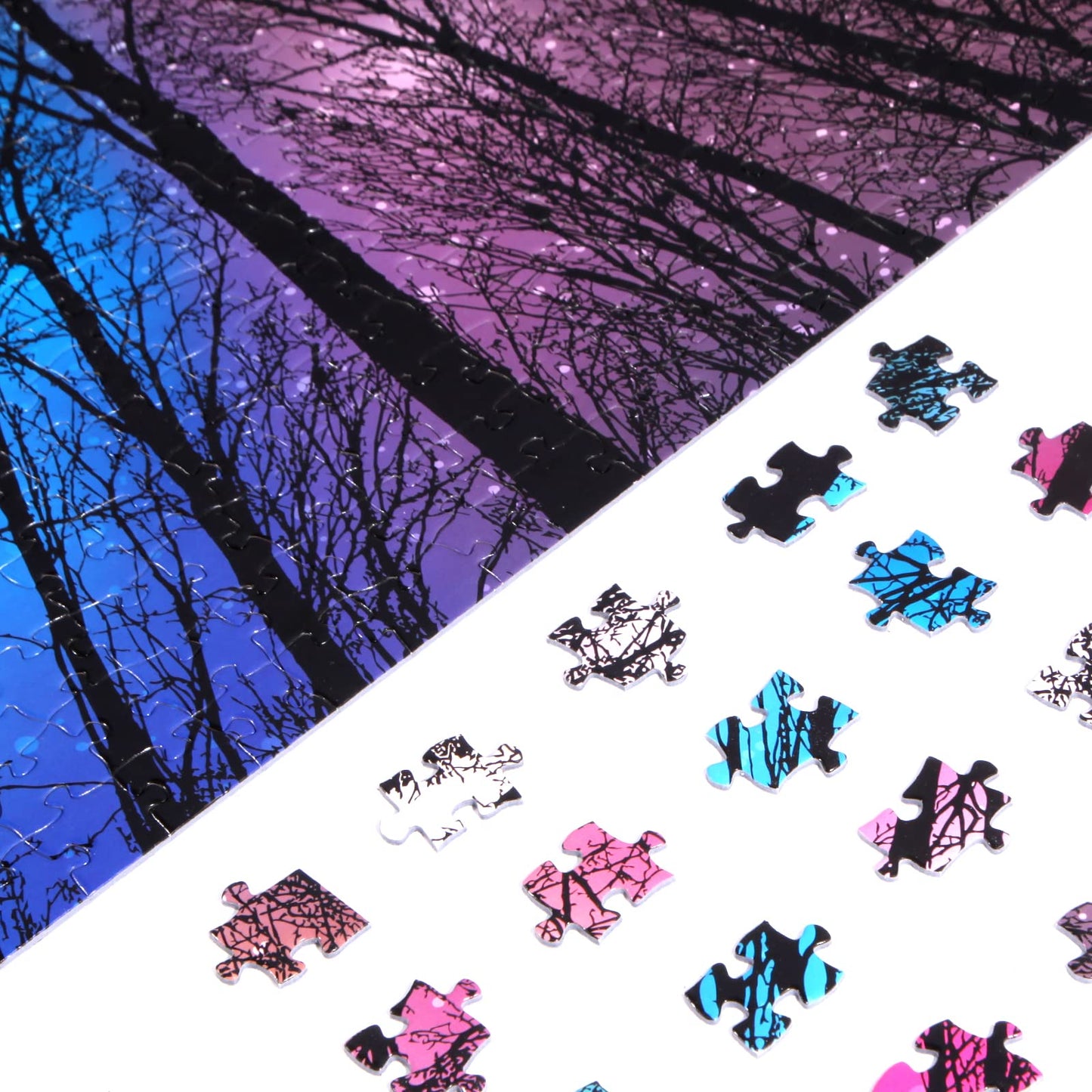 Bgraamiens Forest Under Starry Night Puzzle - 1000 Pieces | Gradient Colorful Puzzle for Adults