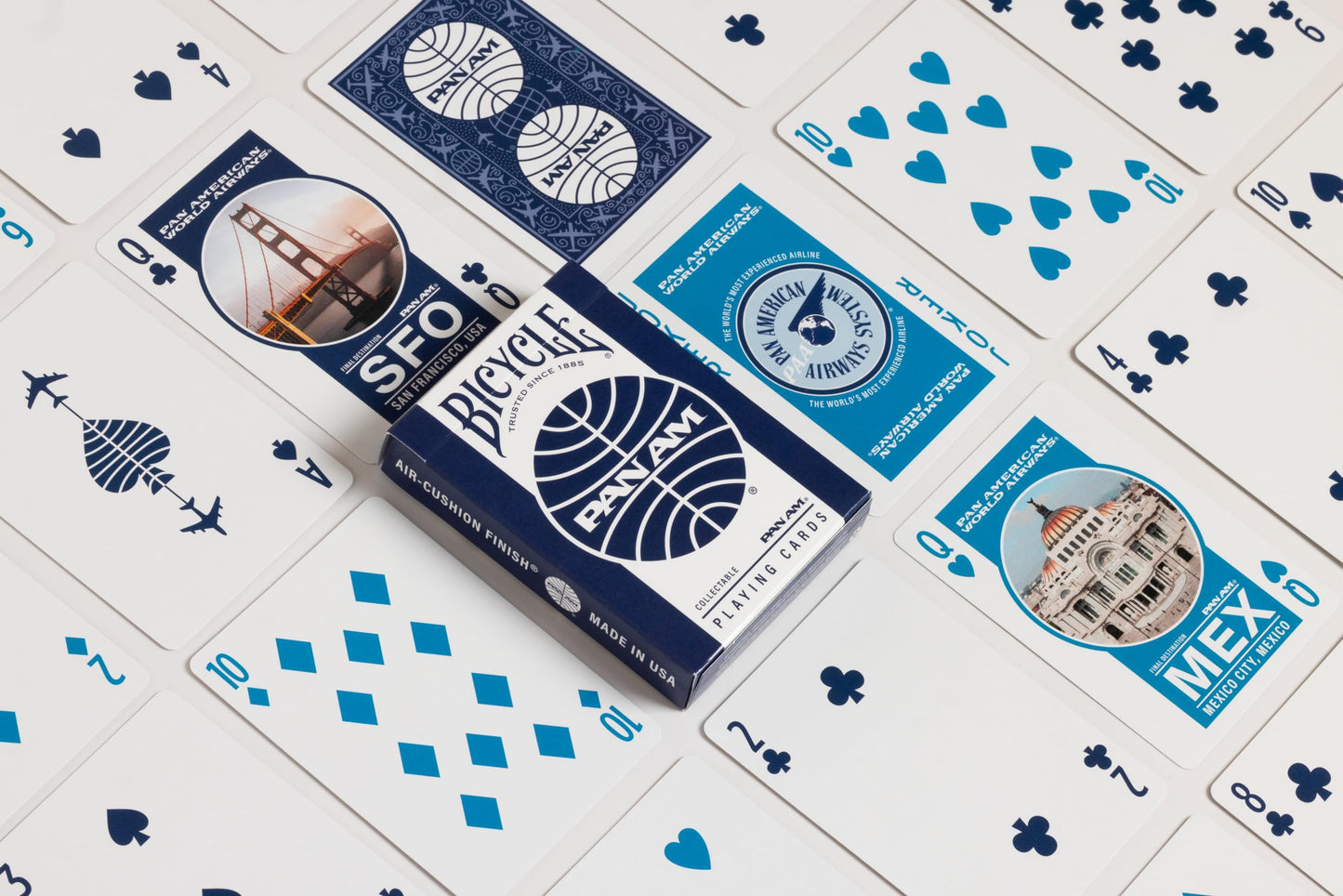 Bicycle Pan Am Air Playing Cards 2-Pack with Travel Tin – Premium Poker Decks