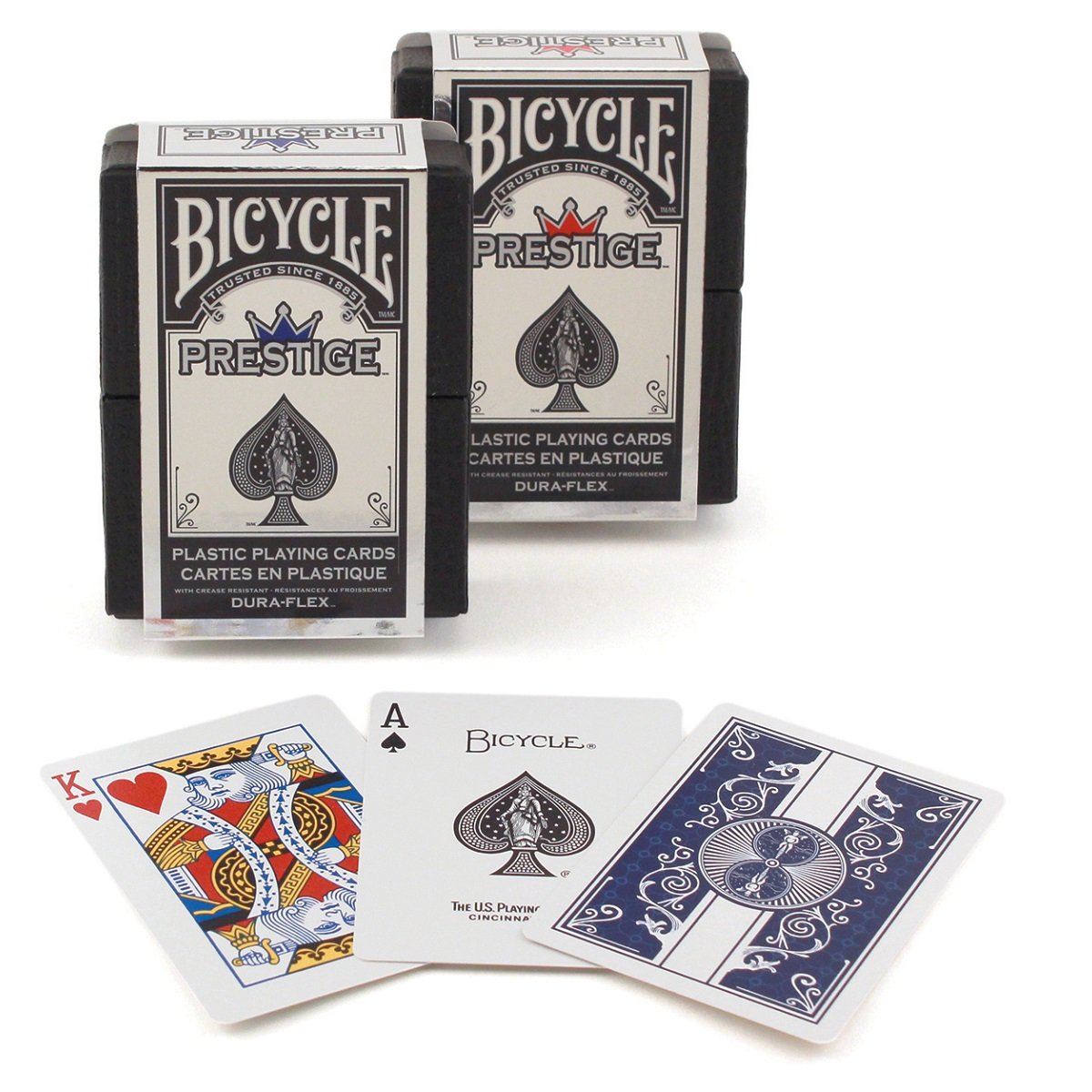 Bicycle Prestige Plastic Playing Cards – Pack of 2 (Red & Blue)