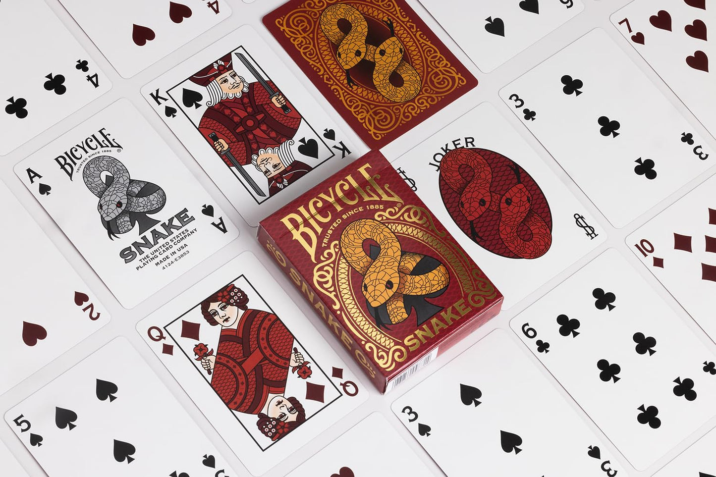 Bicycle Snake Playing Cards – Chinese Zodiac Edition (Year of the Snake) – Red & Gold