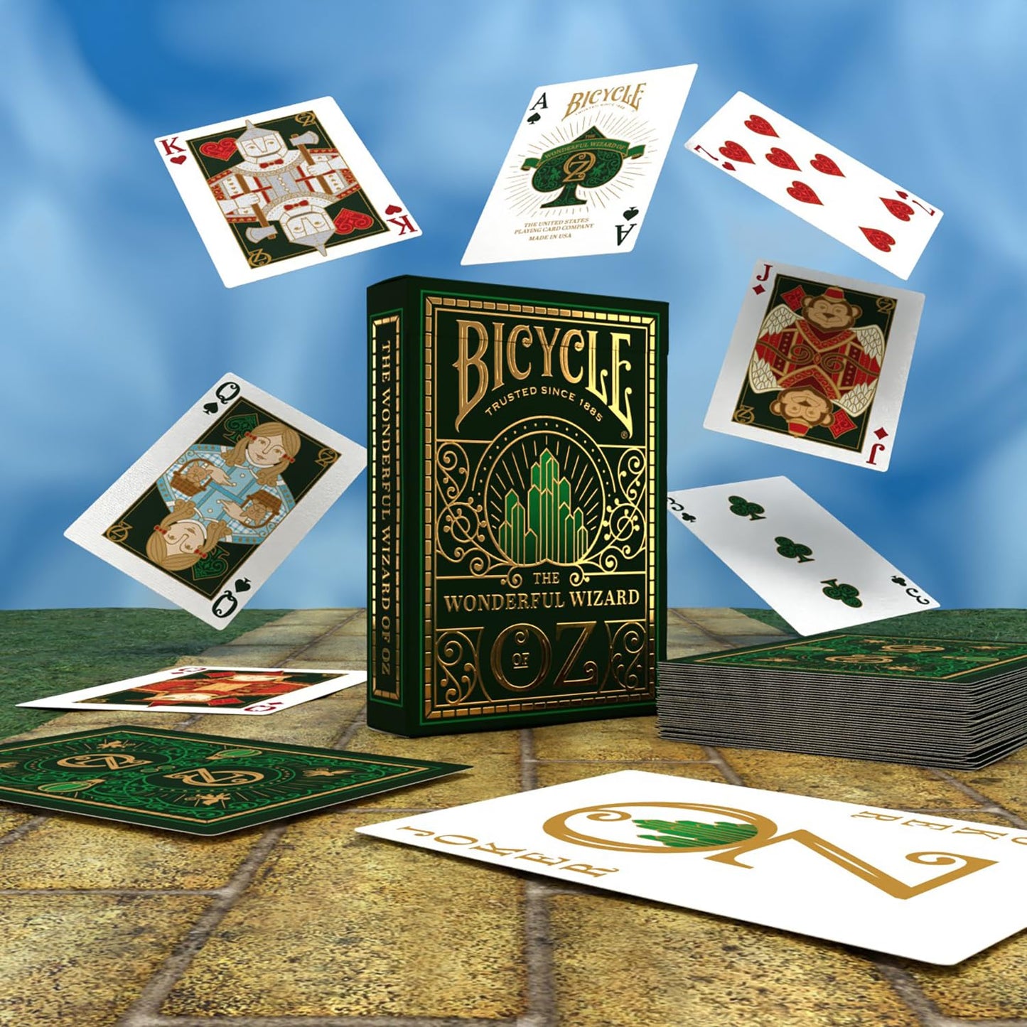 Bicycle Wizard of Oz Playing Cards – Emerald & Gold Deck by USPC
