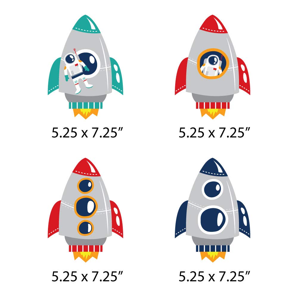 Big Dot of Happiness Blast Off to Outer Space – 20 Large Rocket Ship Decorations