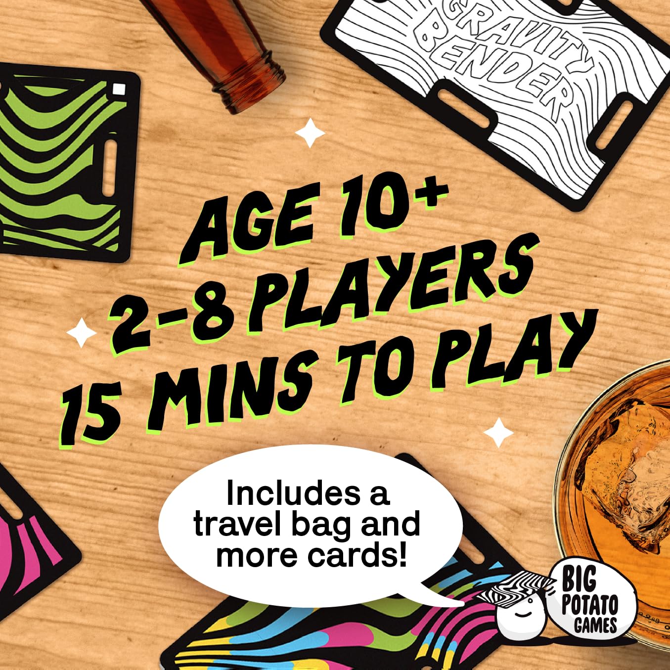 Big Potato Cards vs Gravity Pro: Ultimate Stacking & Balancing Travel Game – Waterproof, 2-8 Players