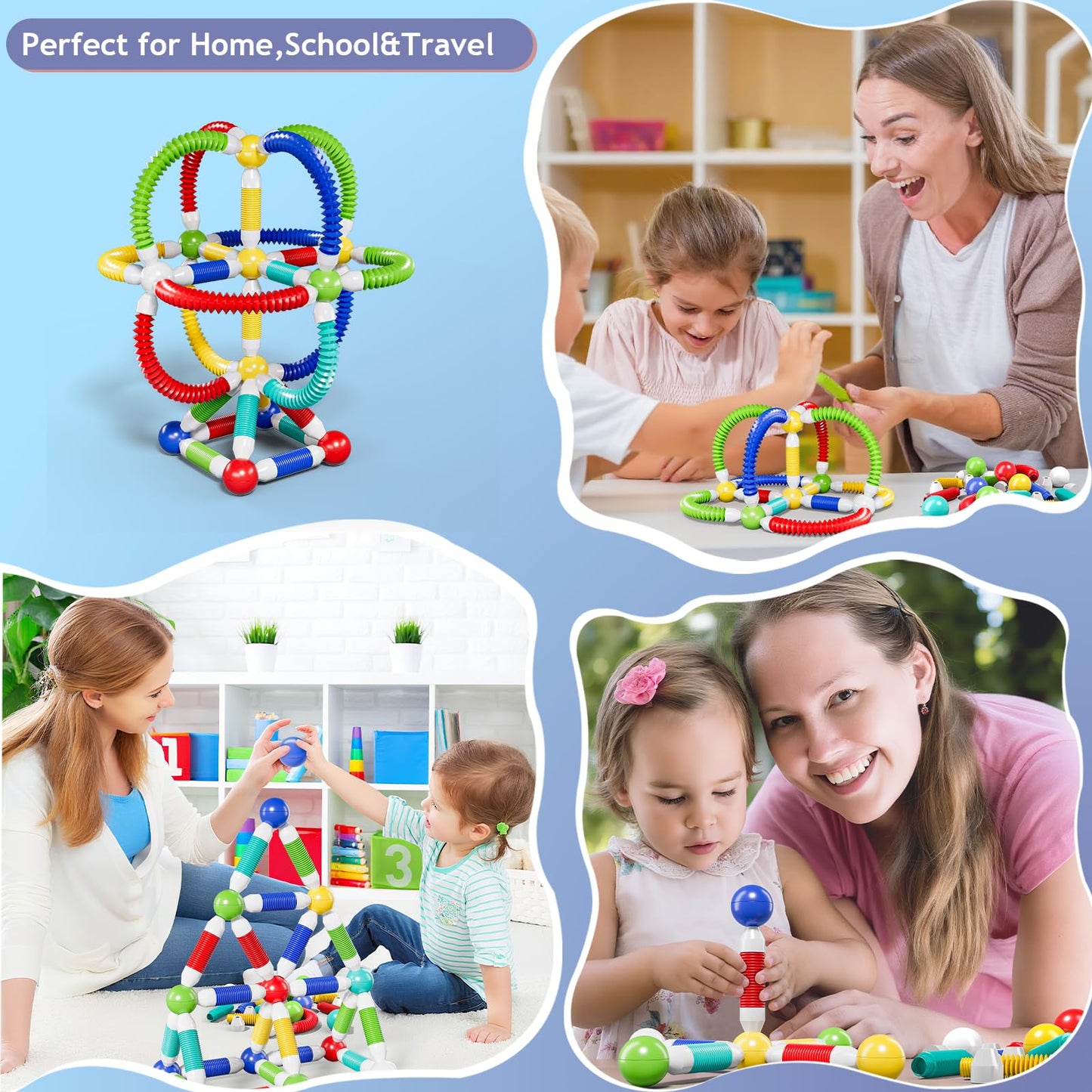 BIGRANK Magnetic Building Blocks – 36 Pcs Pop Tubes & Balls STEM Toy for Kids 3+ | Sensory & Montessori