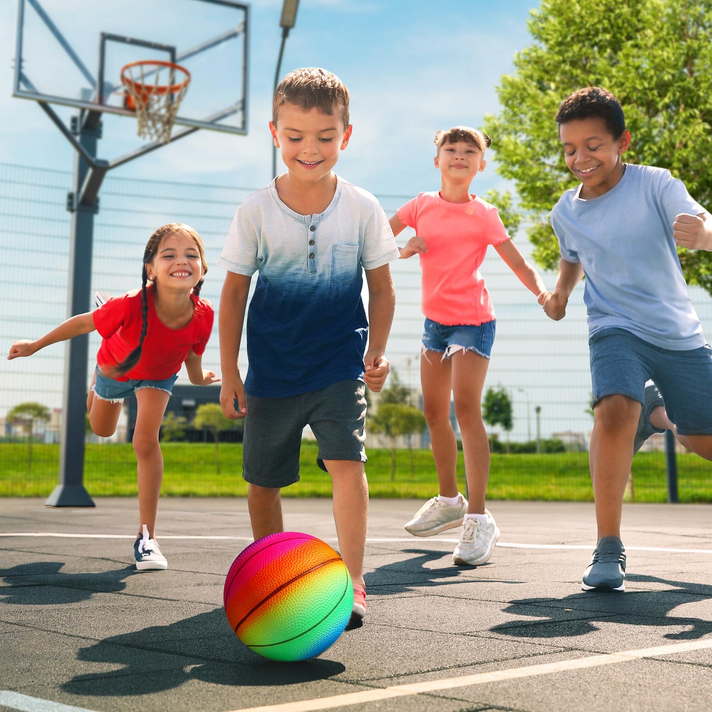 Billeeit Small Sports Balls for Toddlers – 6-Pack 5-Inch Football, Basketball & Soccer with Pump