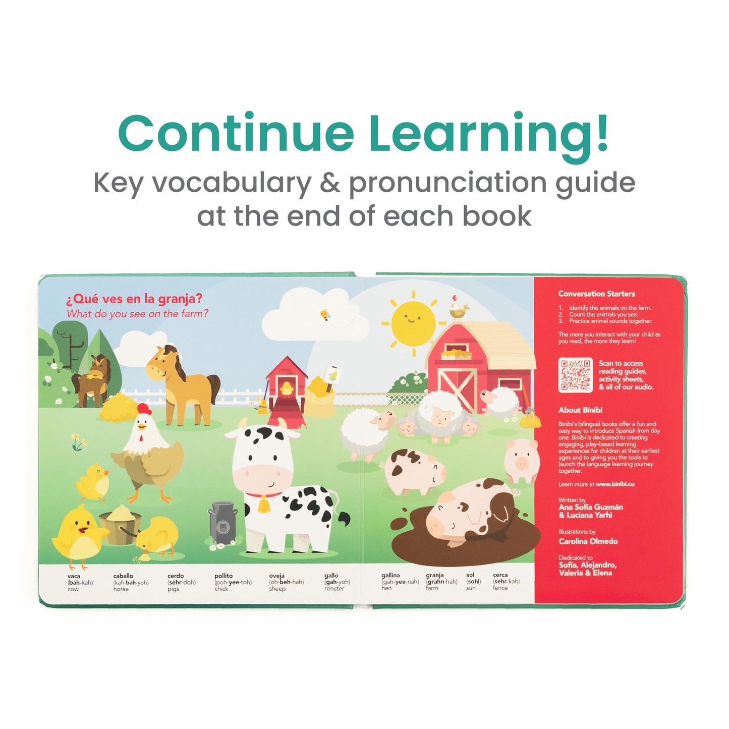 Binibi La Granja Bilingual Sound Book – Interactive Spanish & English for Babies Ages 1-5