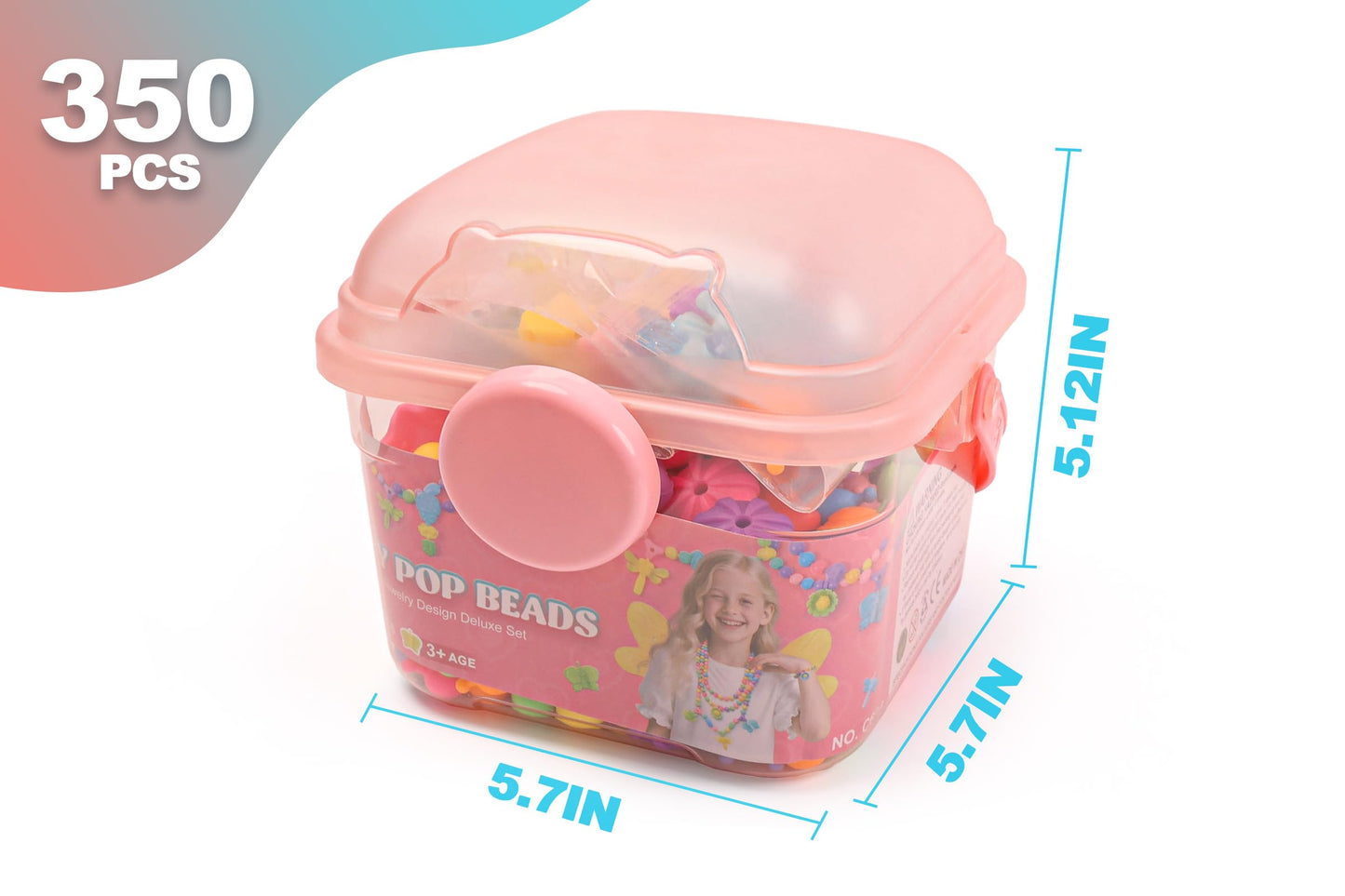 BIRANCO Deluxe Beading Set – 350+ Pop Beads with Butterfly, Bee, Dragonfly & Ladybug Jewelry Kit for Kids 3–8