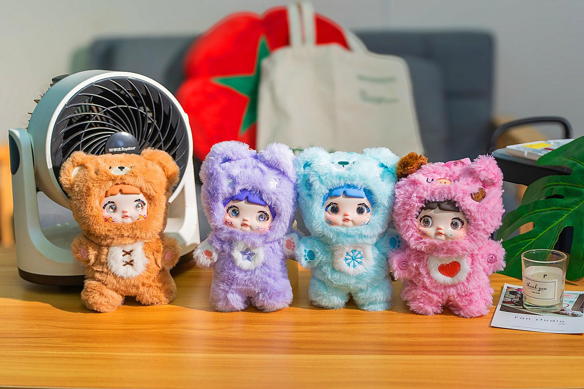 BIRZWOT Nommi Plush Blind Box — 1 of 7 Surprise Plush Figures, Keychain & Bag Charm
