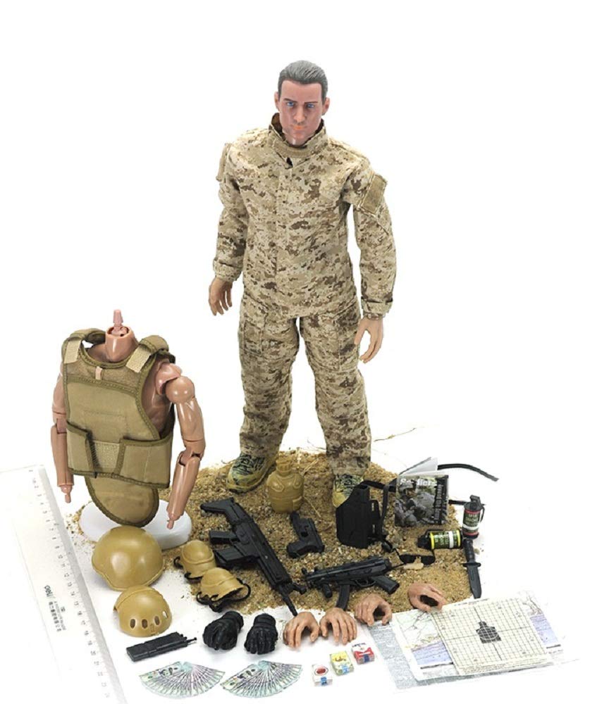 BJPEY 12-Inch Special Forces Action Figure – Desert Camouflage, 1:6 Scale