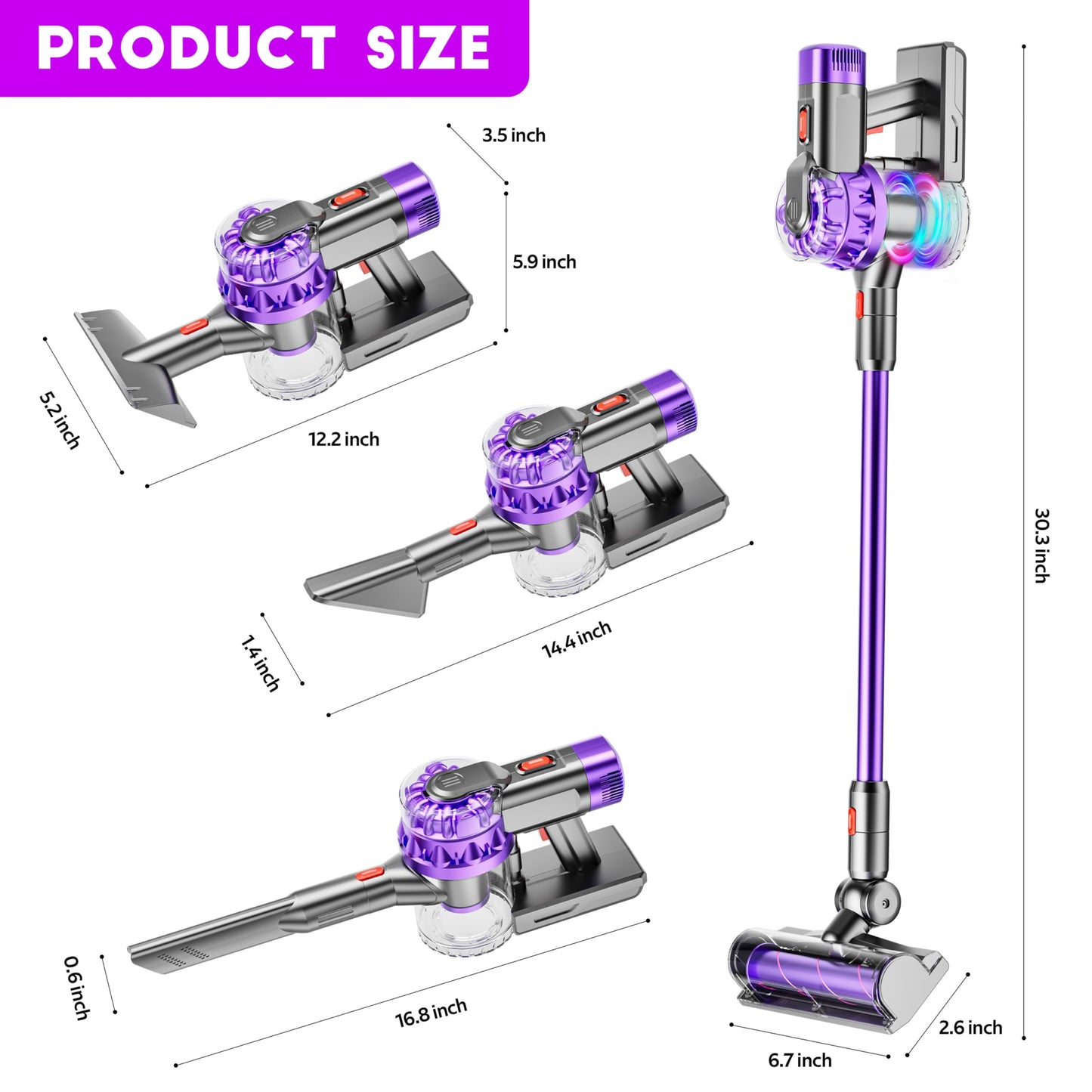BLAXTEM 4-in-1 Kids Toy Vacuum with Real Suction | Pretend Play Cleaning Set