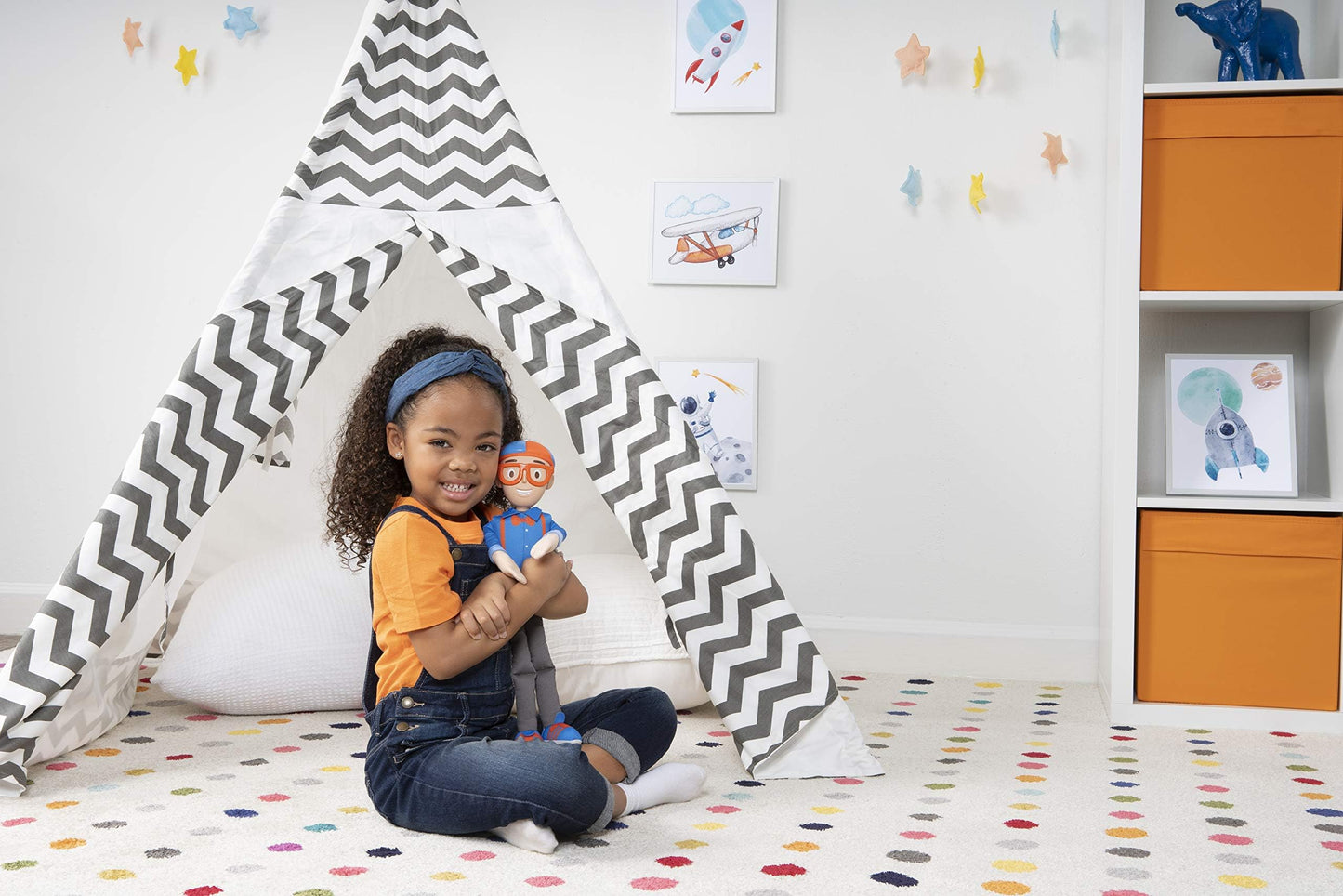 Blippi BLP0013 Bendable Plush Doll – 16” SFX Belly Phrases | Educational Toy for Babies & Toddlers