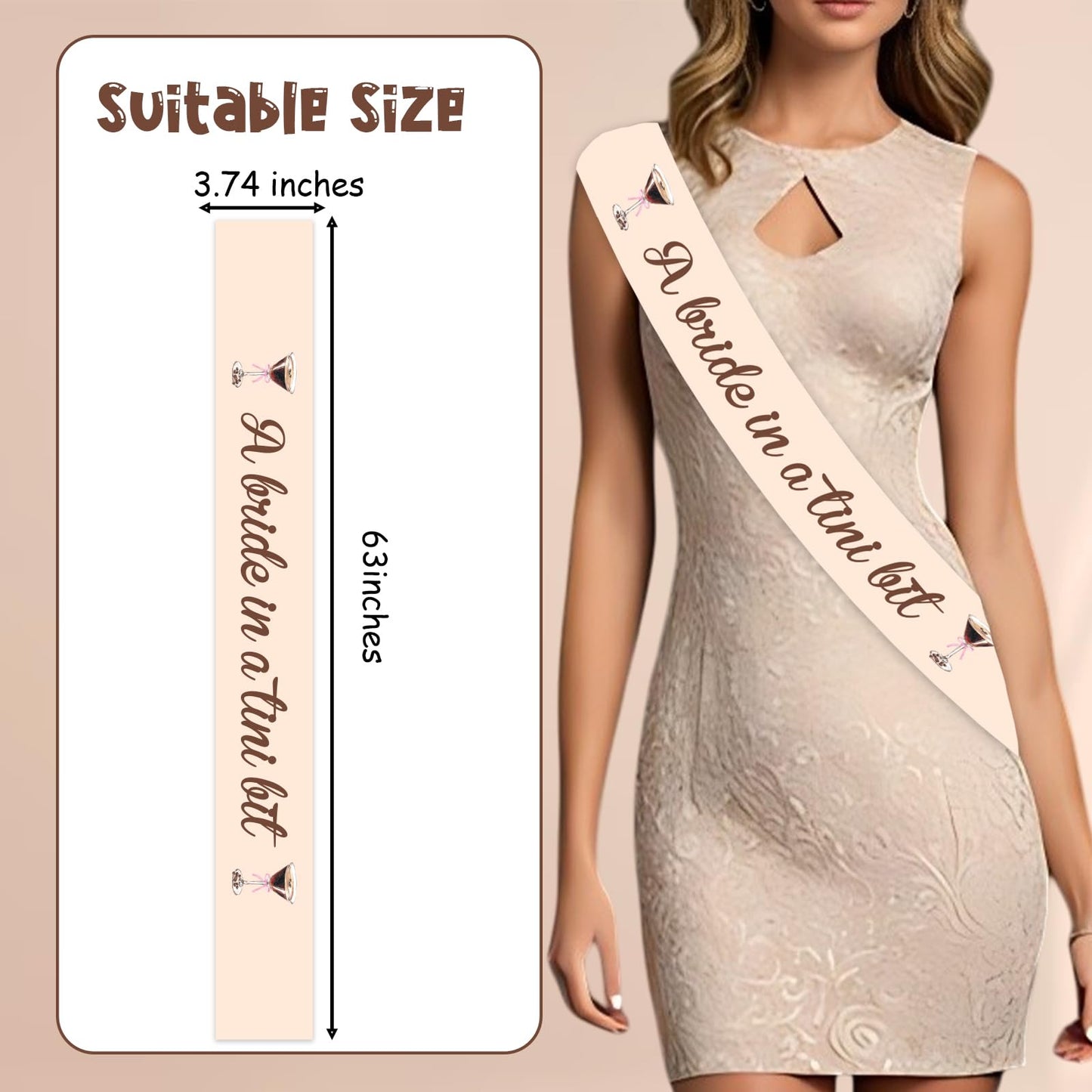 Blisstock Espresso Martini Bridal Sash – Bride in a Tini Bit | Bachelorette Decor