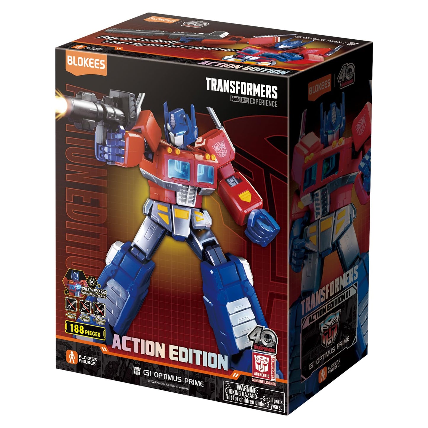 BLOKEES Transformers Action Edition – G1 Optimus Prime Figure (Officially Licensed)