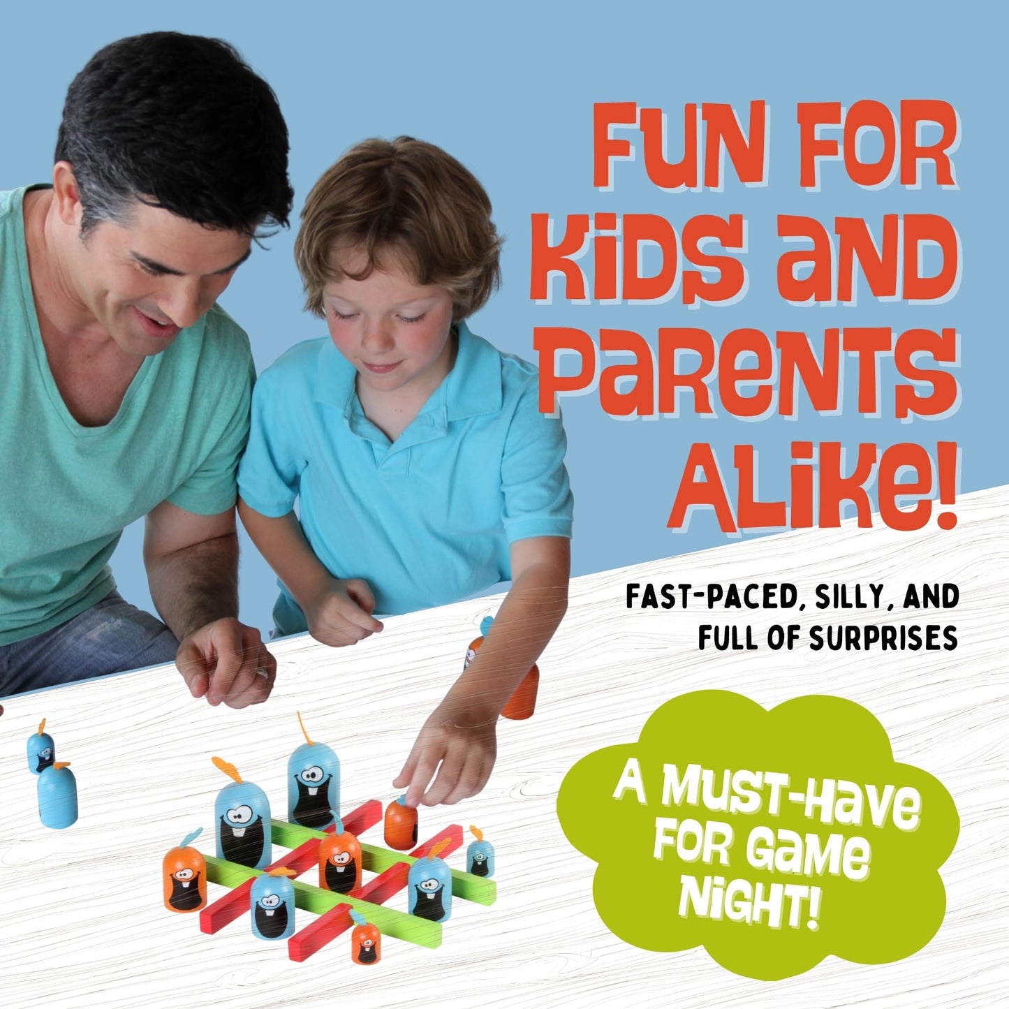 Blue Orange Gobblet Gobblers | Colorful 3-D Tic-Tac-Toe Strategy Game for Kids & Families | Award-Winning