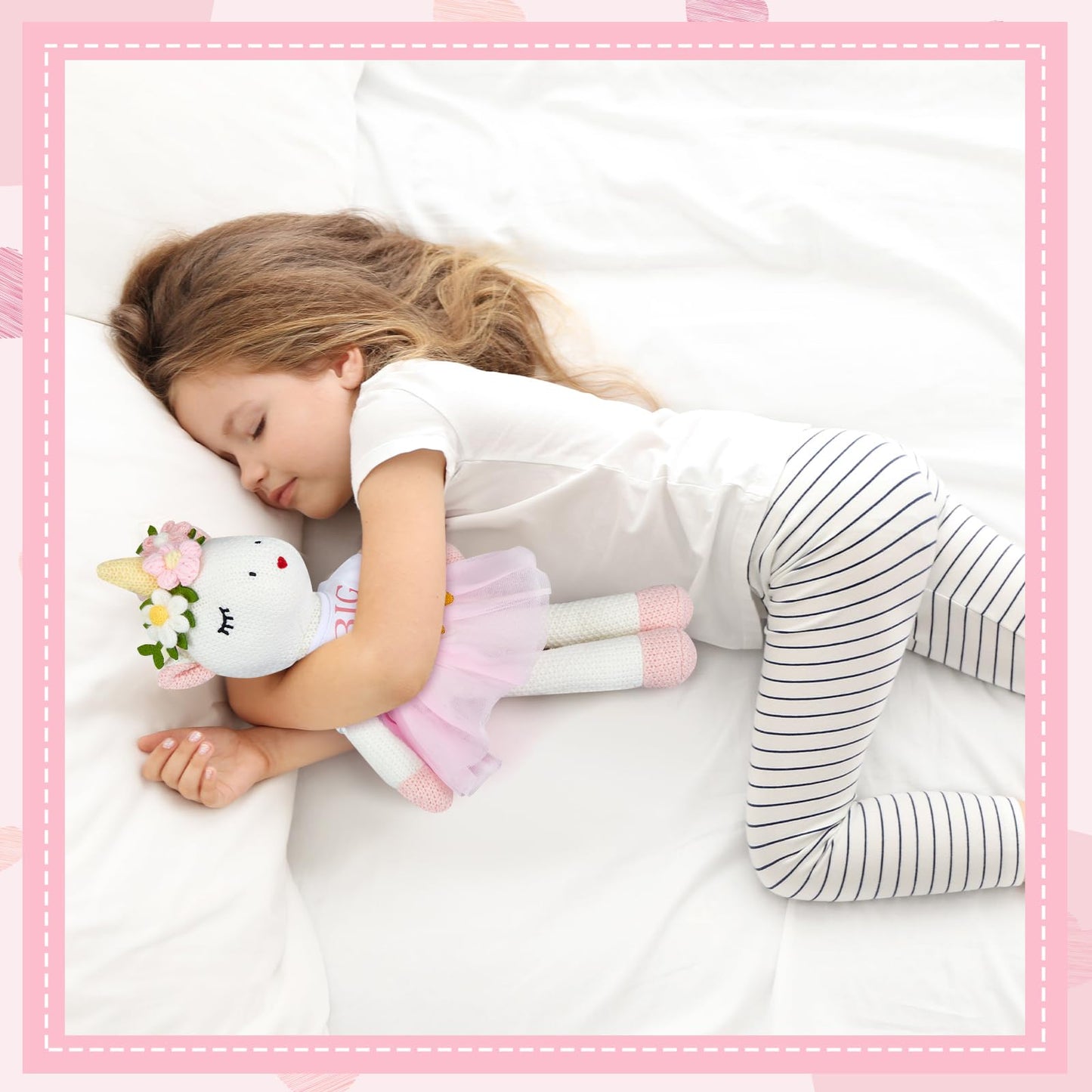 Blueweenly Big Sister Unicorn Plush — 11.8 in Gift with Pink Tutu & White Shirt